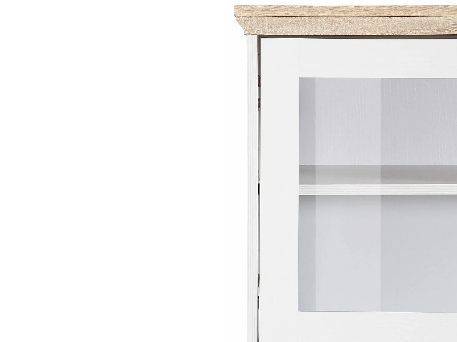 Nanna|Buffet haut avec 5 portes effet chêne blanc