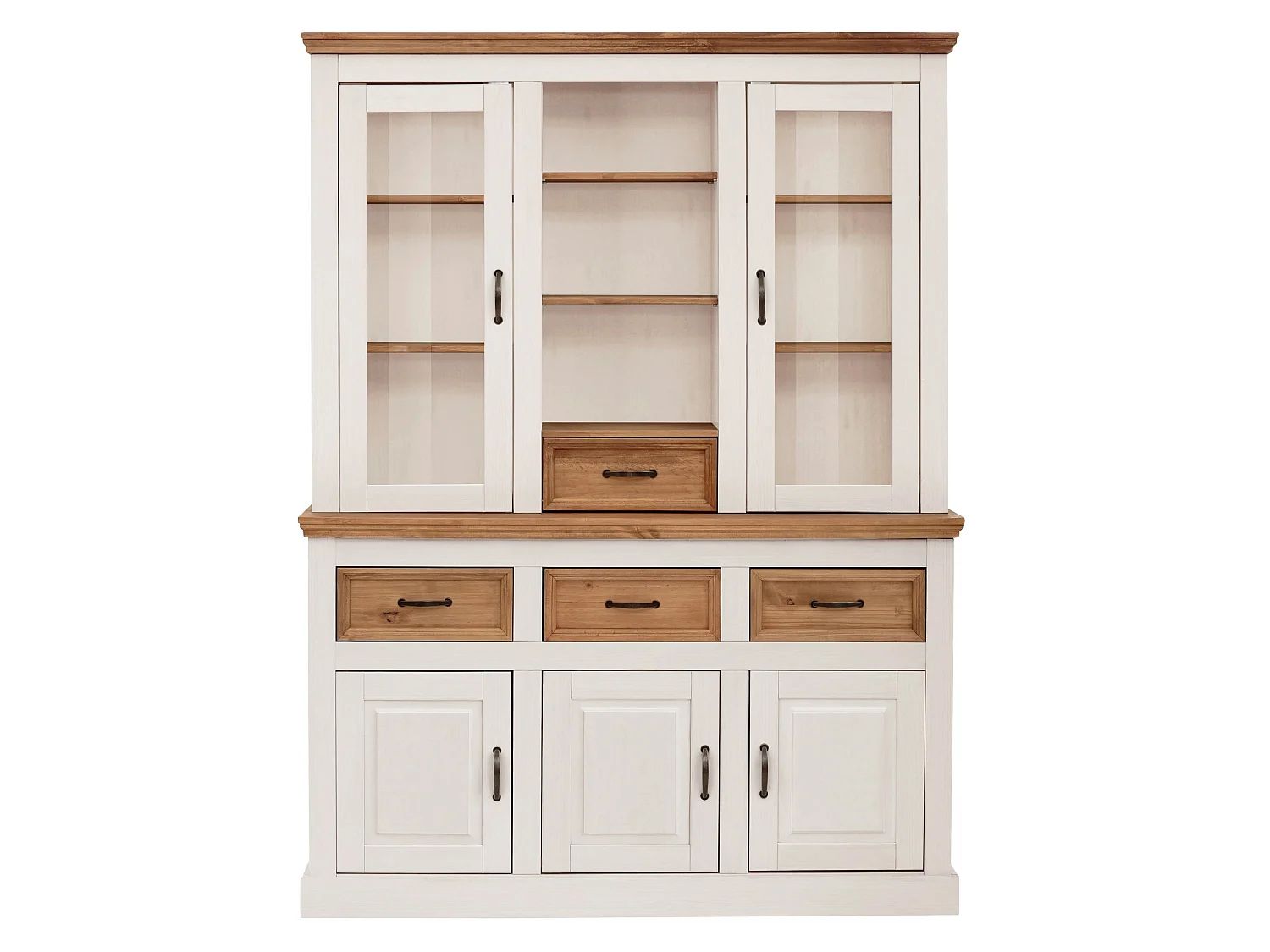 Selma buffetkast 3 deuren 3 lades 2 glazen deur 1 lade