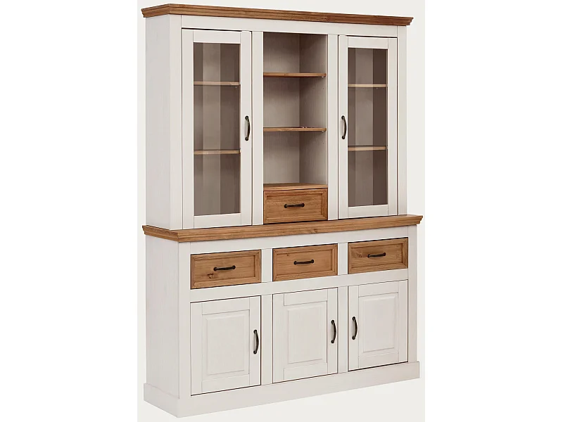 Selma buffetkast 3 deuren 3 lades 2 glazen deur 1 lade