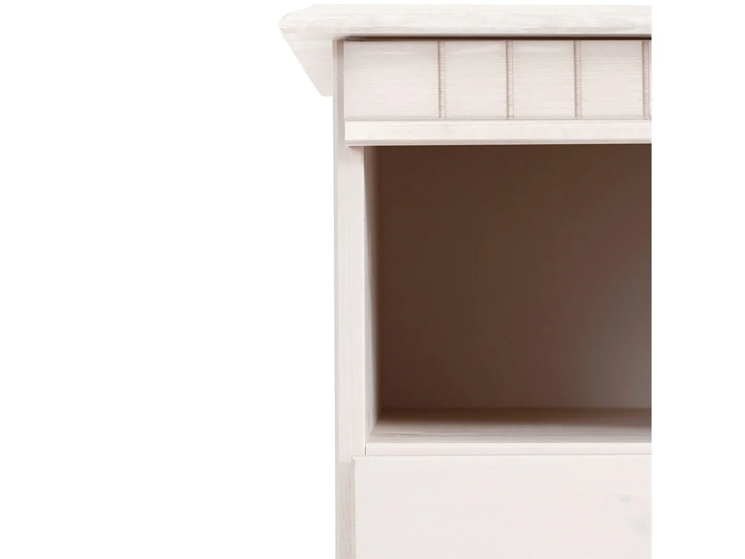 Lisa|Buffet avec 3 portes 2 tiroirs en pin teinté blanc