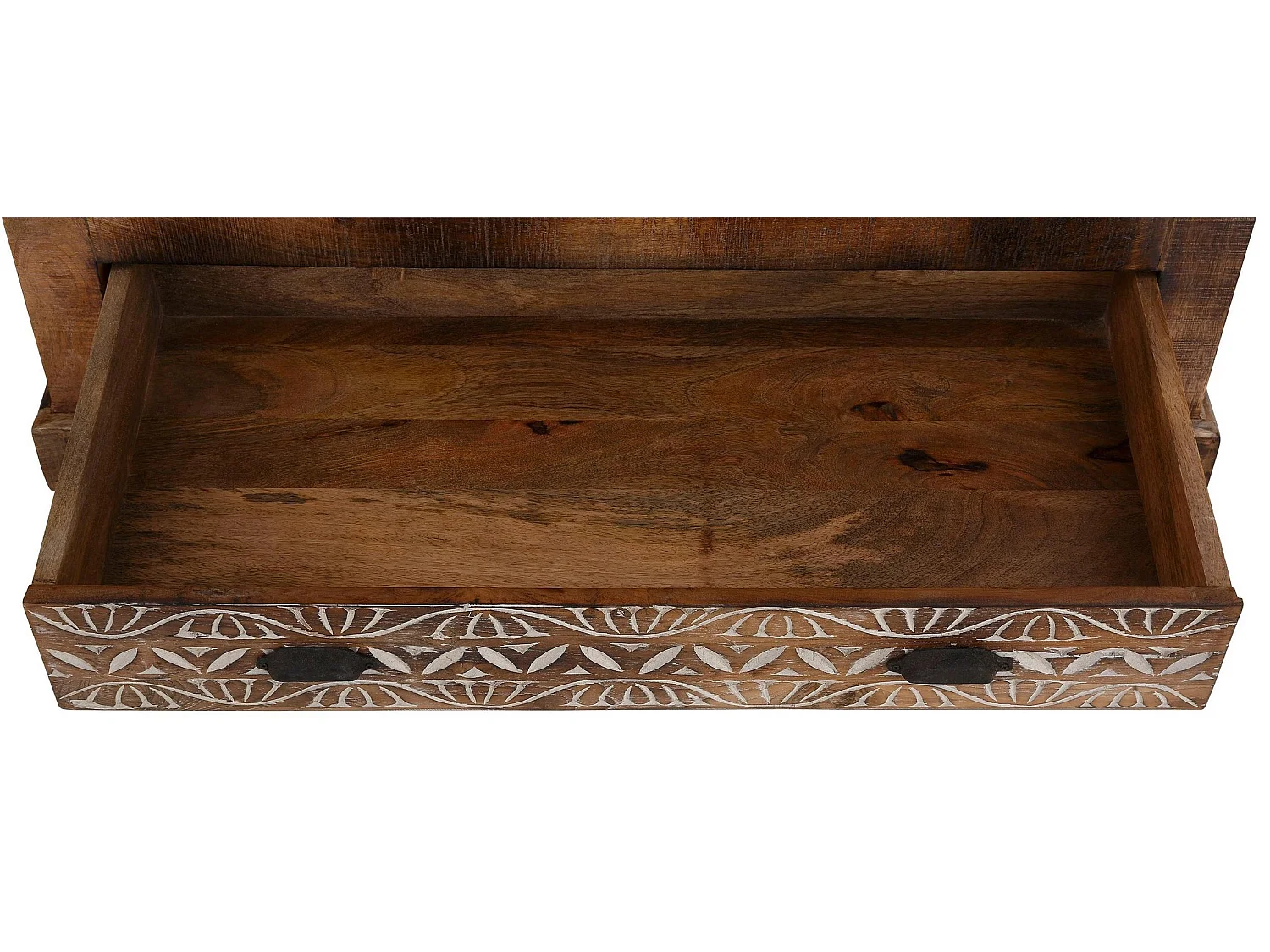 Maneesh|Armoire 2 portes 2 tiroirs Crème brune