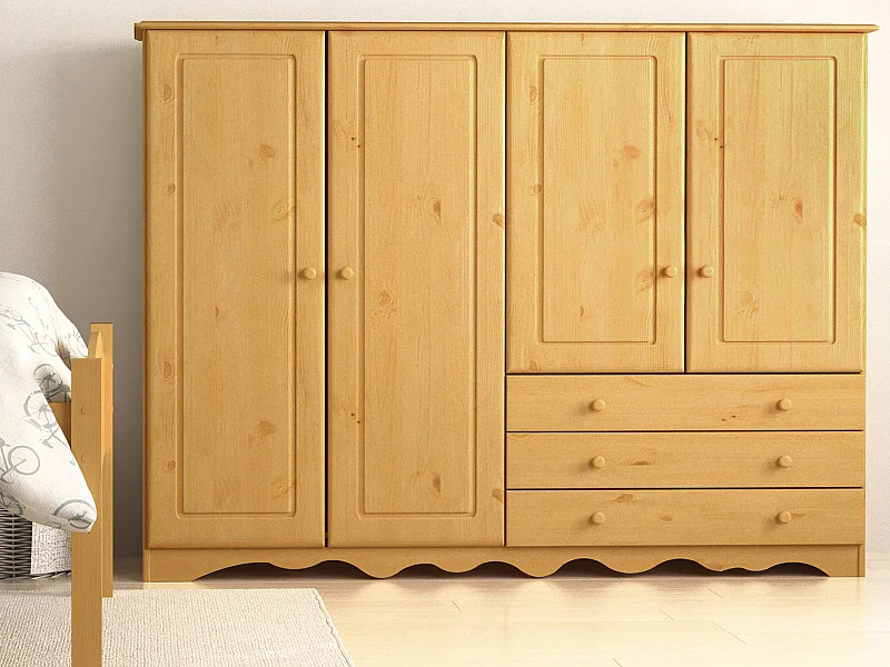 Minik Ropa Blanca 4 Puertas 3 Cajones