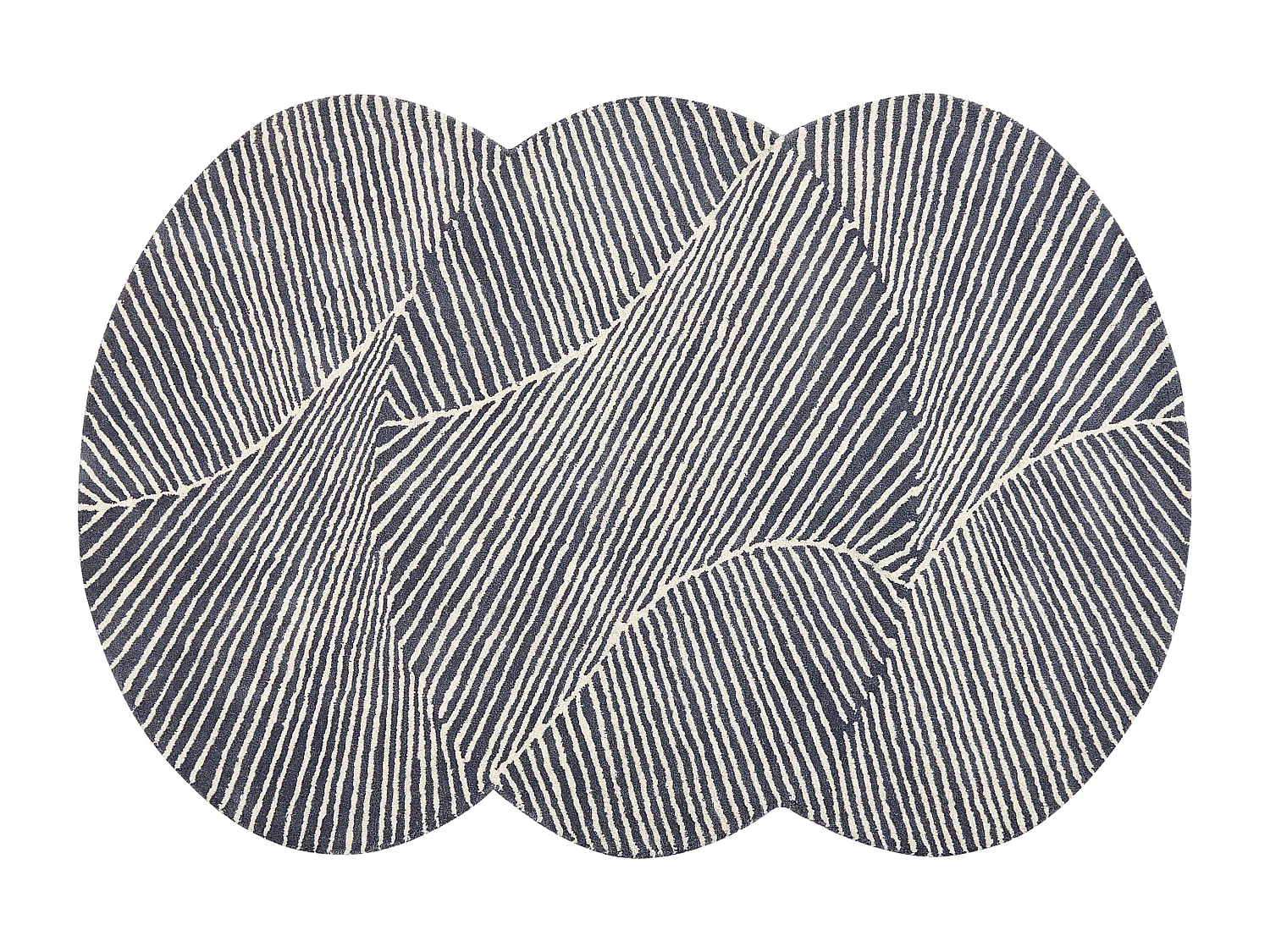 Dywan owalny wełniany 140 x 200 cm biało-grafitowy ZABOL