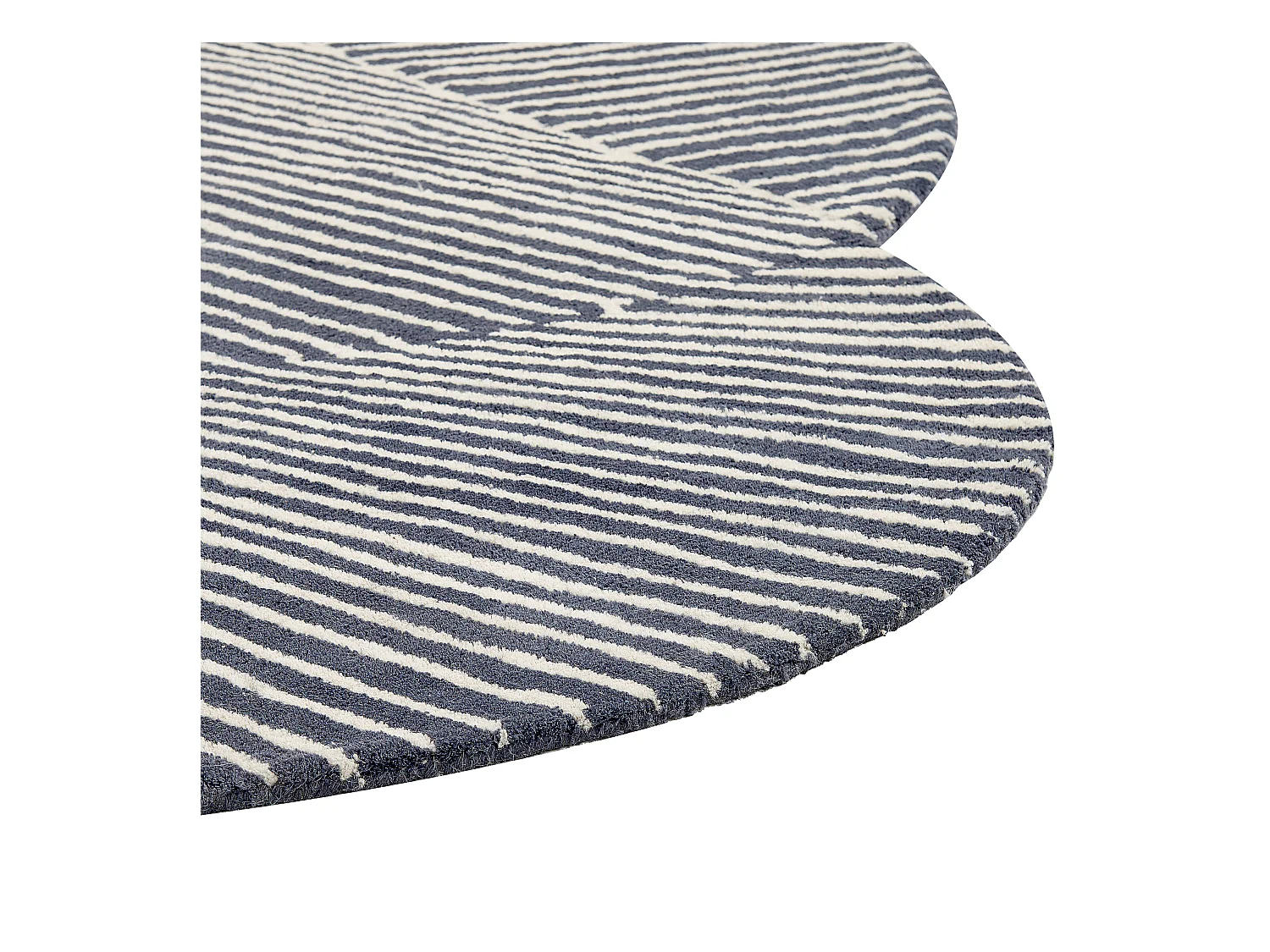 Dywan owalny wełniany 140 x 200 cm biało-grafitowy ZABOL