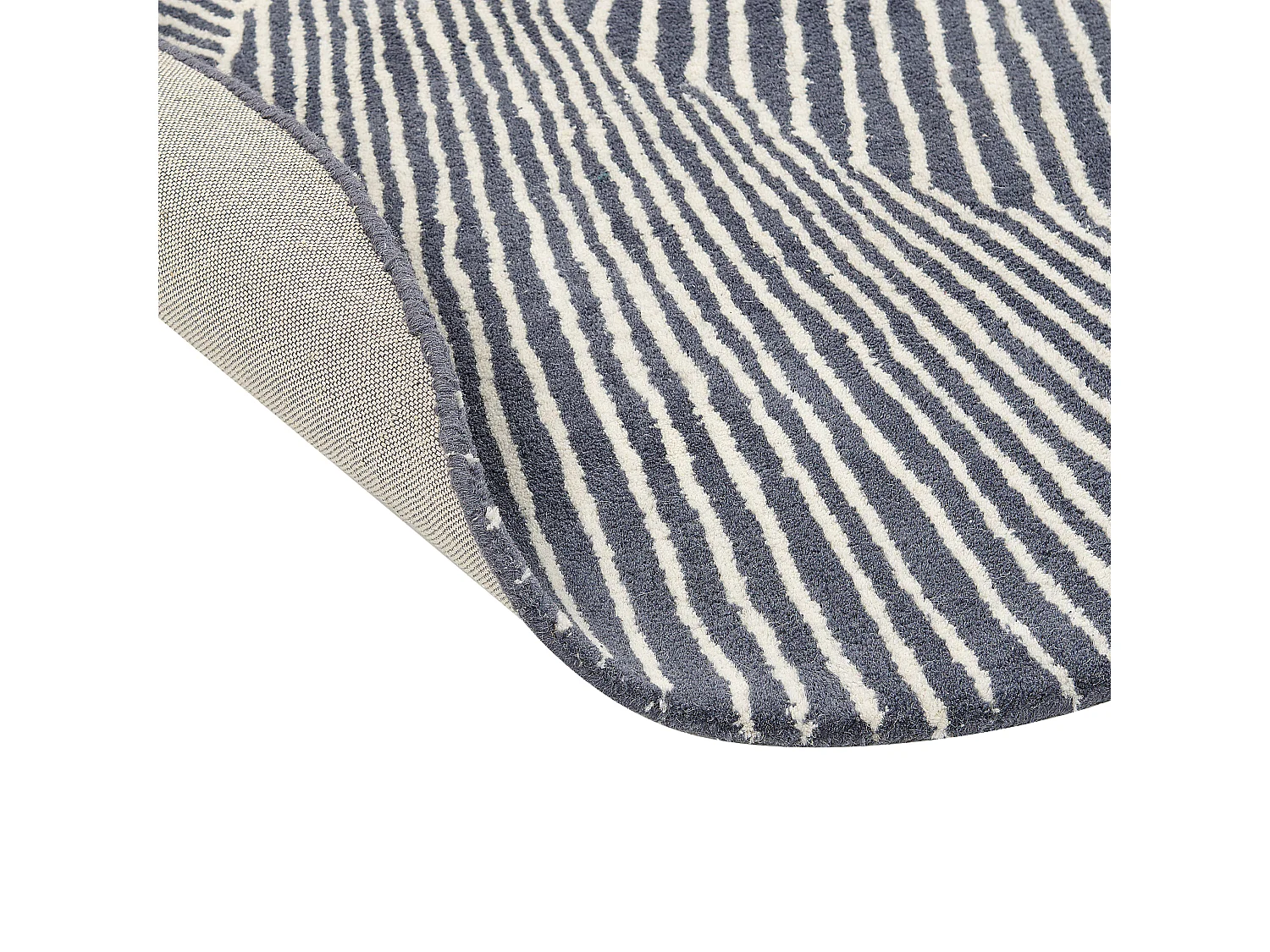 Dywan owalny wełniany 140 x 200 cm biało-grafitowy ZABOL