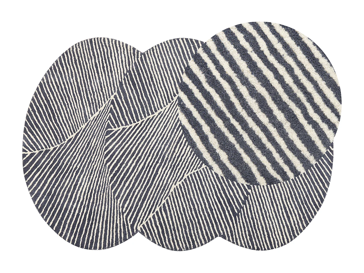 Vloerkleed wol wit/grafietgrijs 140 x 200 cm ZABOL