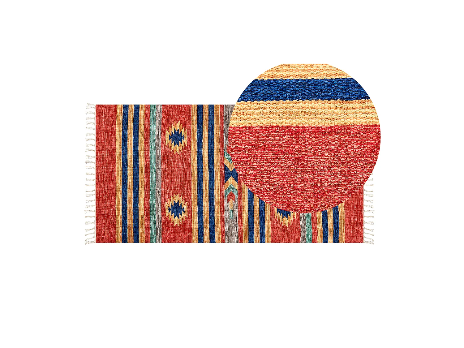 Dywan bawełniany kilim 80 x 150 cm wielokolorowy HATIS