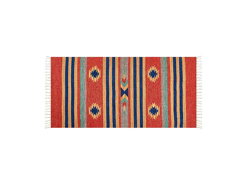 Dywan bawełniany kilim 80 x 150 cm wielokolorowy HATIS