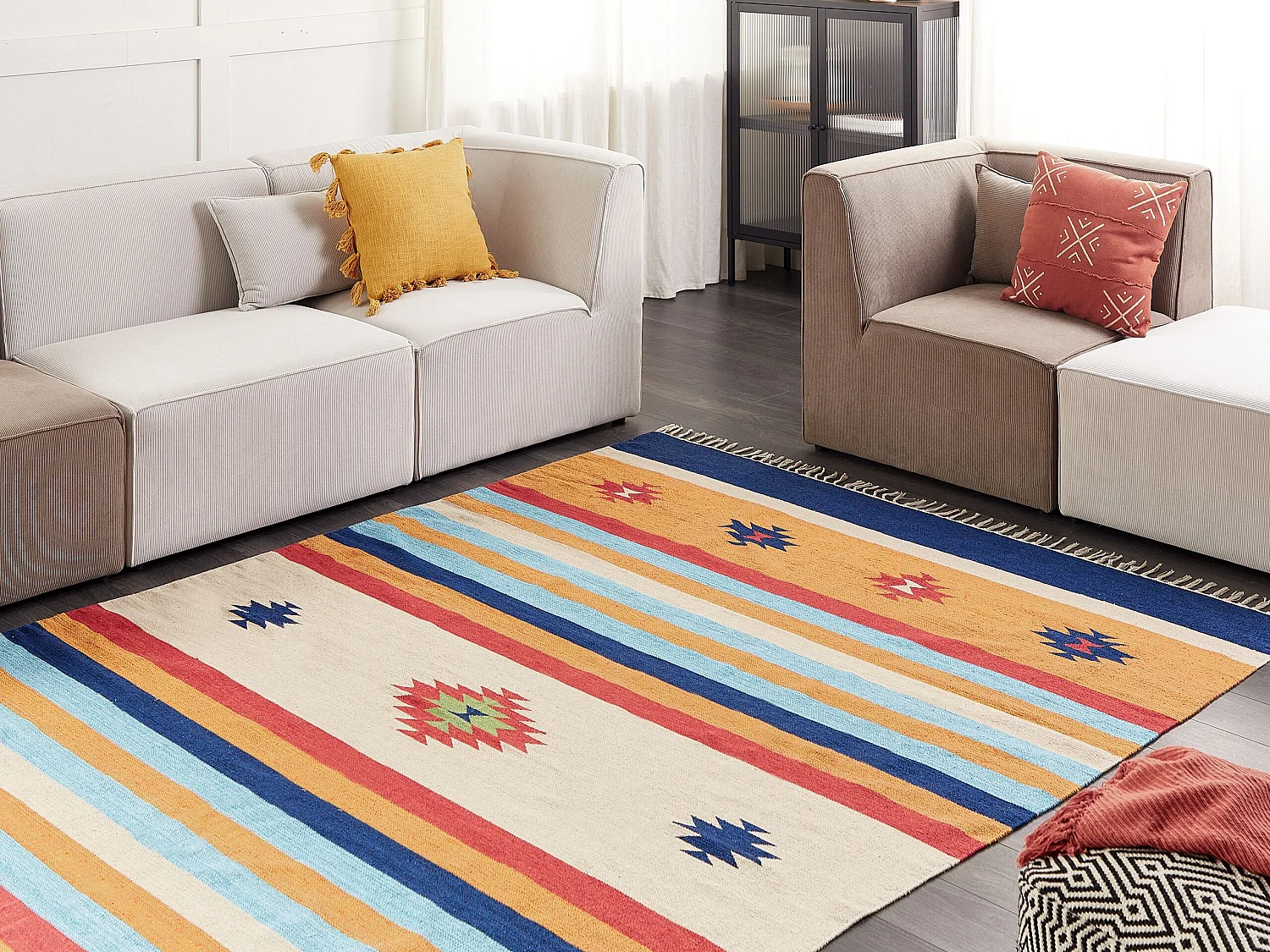 Vloerkleed kelim meerkleurig 200 x 300 cm TARONIK