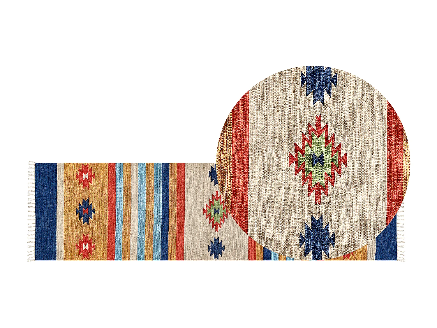 Tapis TARONIK Multicolore 80 x 300 cm Coton Kilim