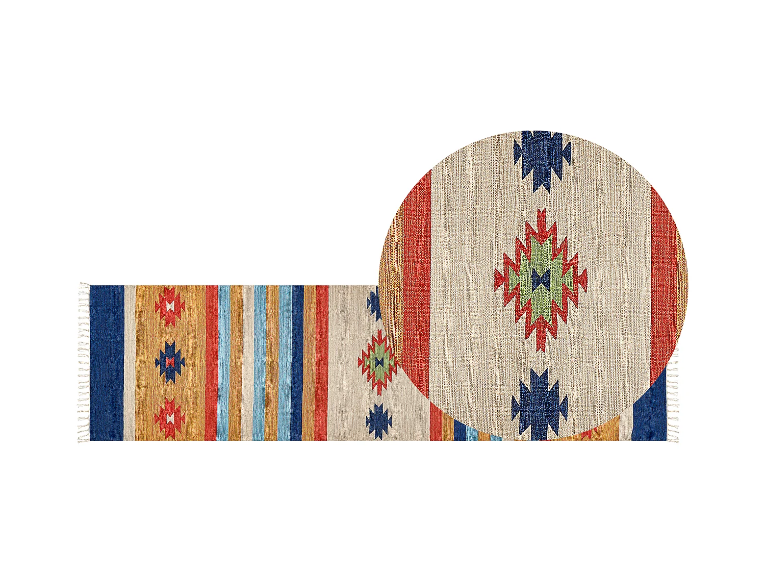 Tapis TARONIK Multicolore 80 x 300 cm Coton Kilim