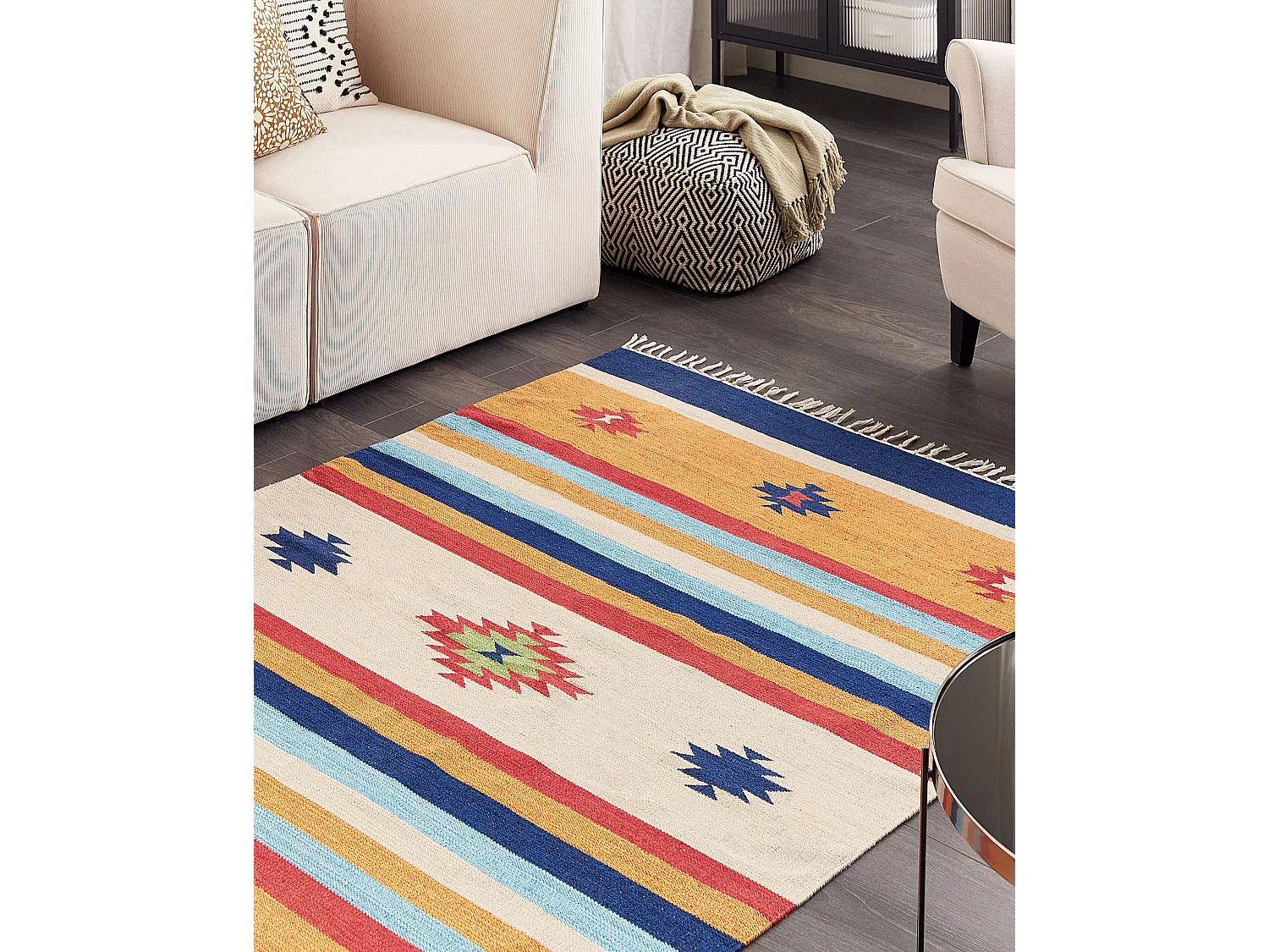 Tapis TARONIK Multicolore 140 x 200 cm Coton Kilim