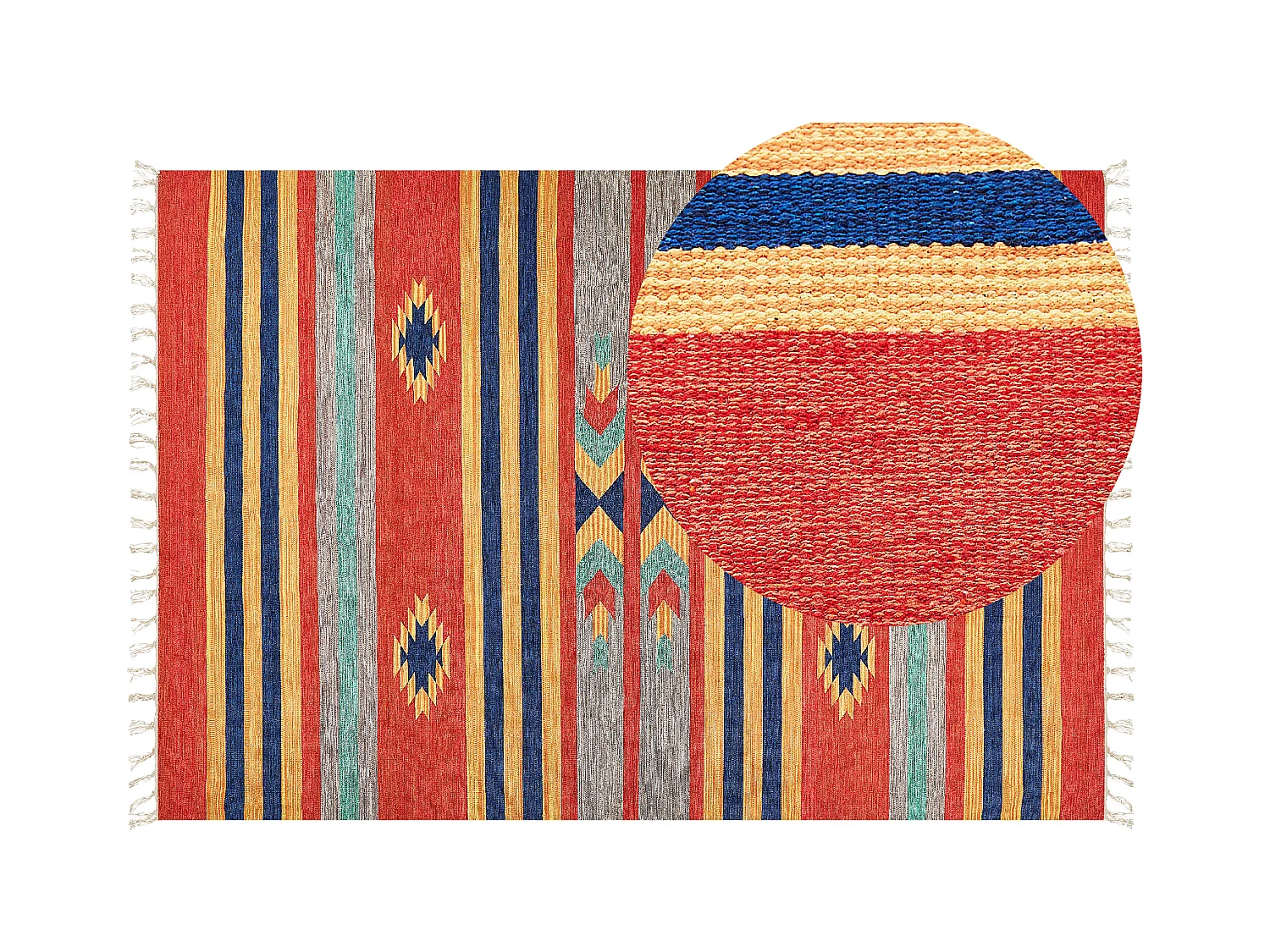 Tapis kilim en coton 200 x 300 cm multicolore HATIS