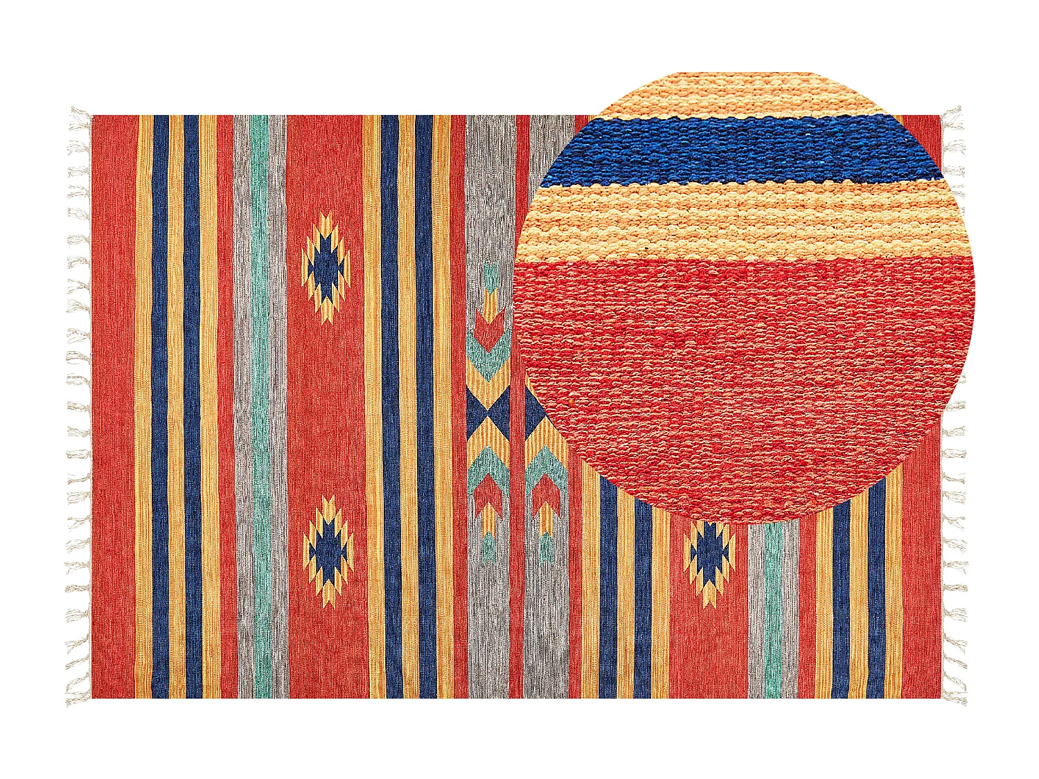 Tapis kilim en coton 200 x 300 cm multicolore HATIS