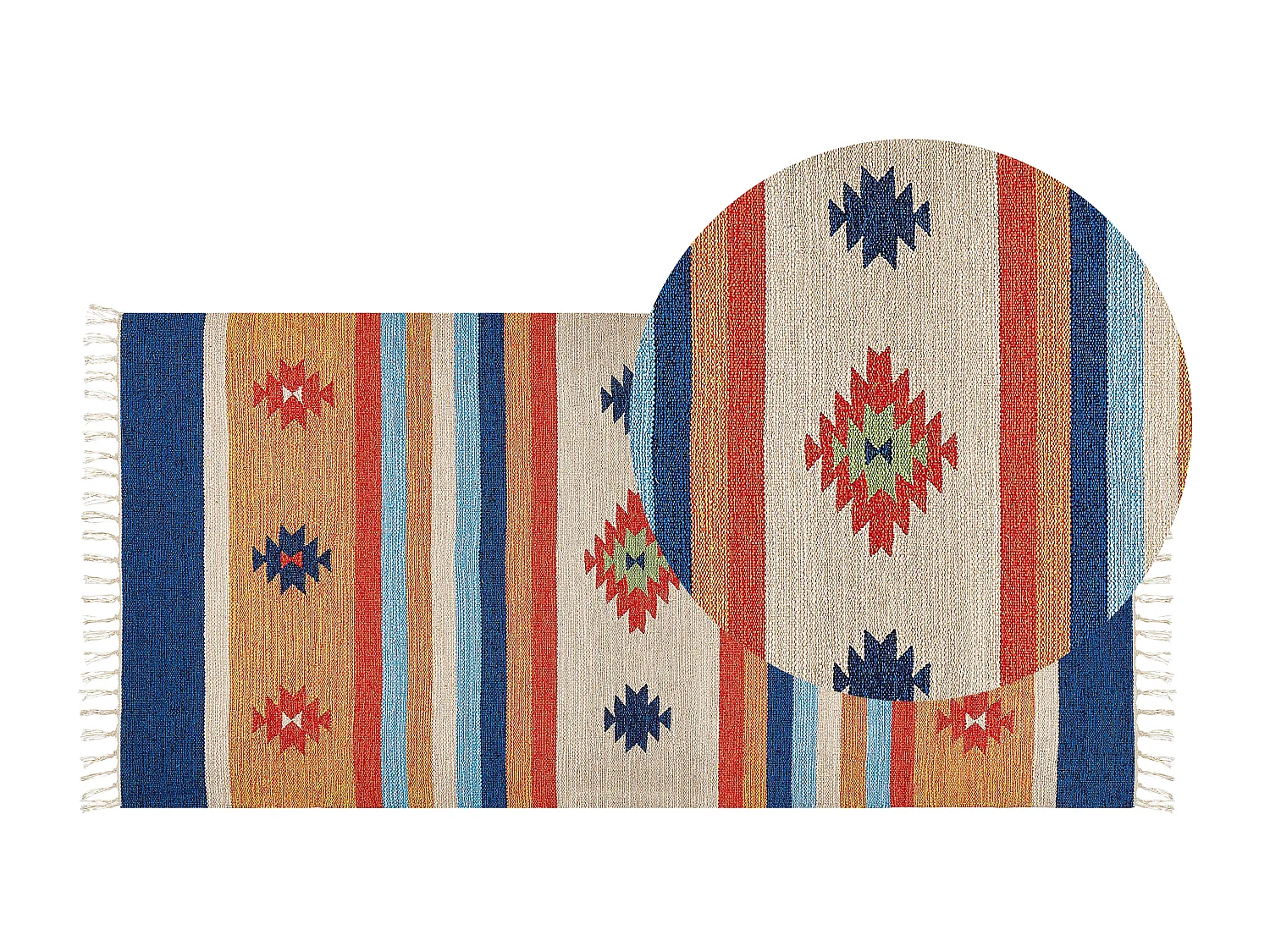 Vloerkleed kelim meerkleurig 80 x 150 cm TARONIK