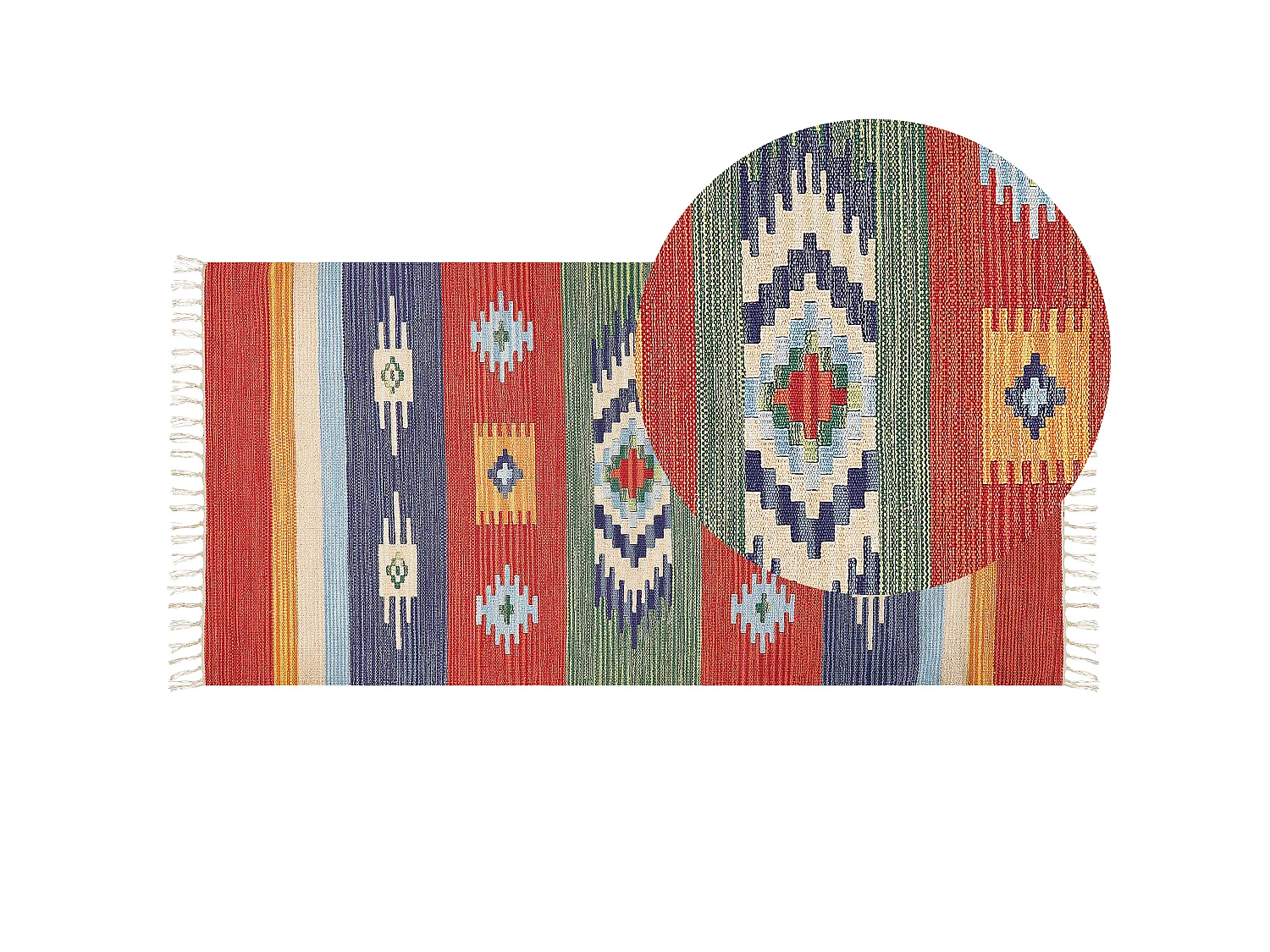 Tapis KAMARIS Multicolore 80 x 150 cm Coton Kilim