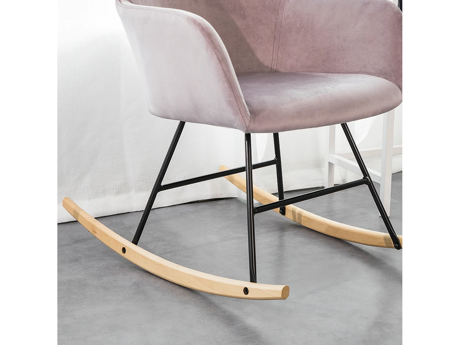 Chaise à Bascule avec Accoudoirs Fauteuil de Relaxation Pieds Confortable Haute qualité Élégant (Rose),SoBuyFST68-P