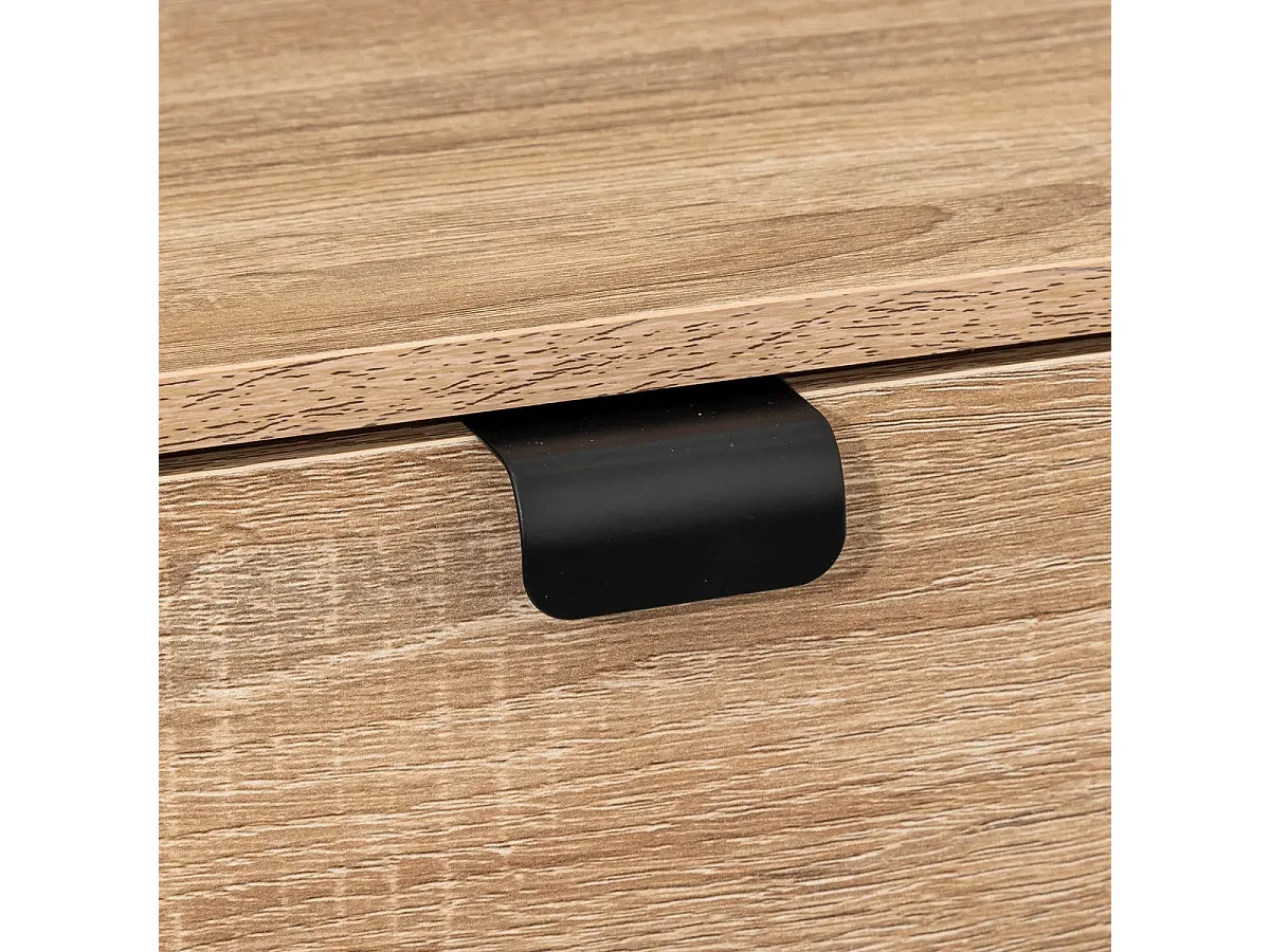 Meuble à chaussures, range chaussures en panneaux de particules/métal coloris naturel