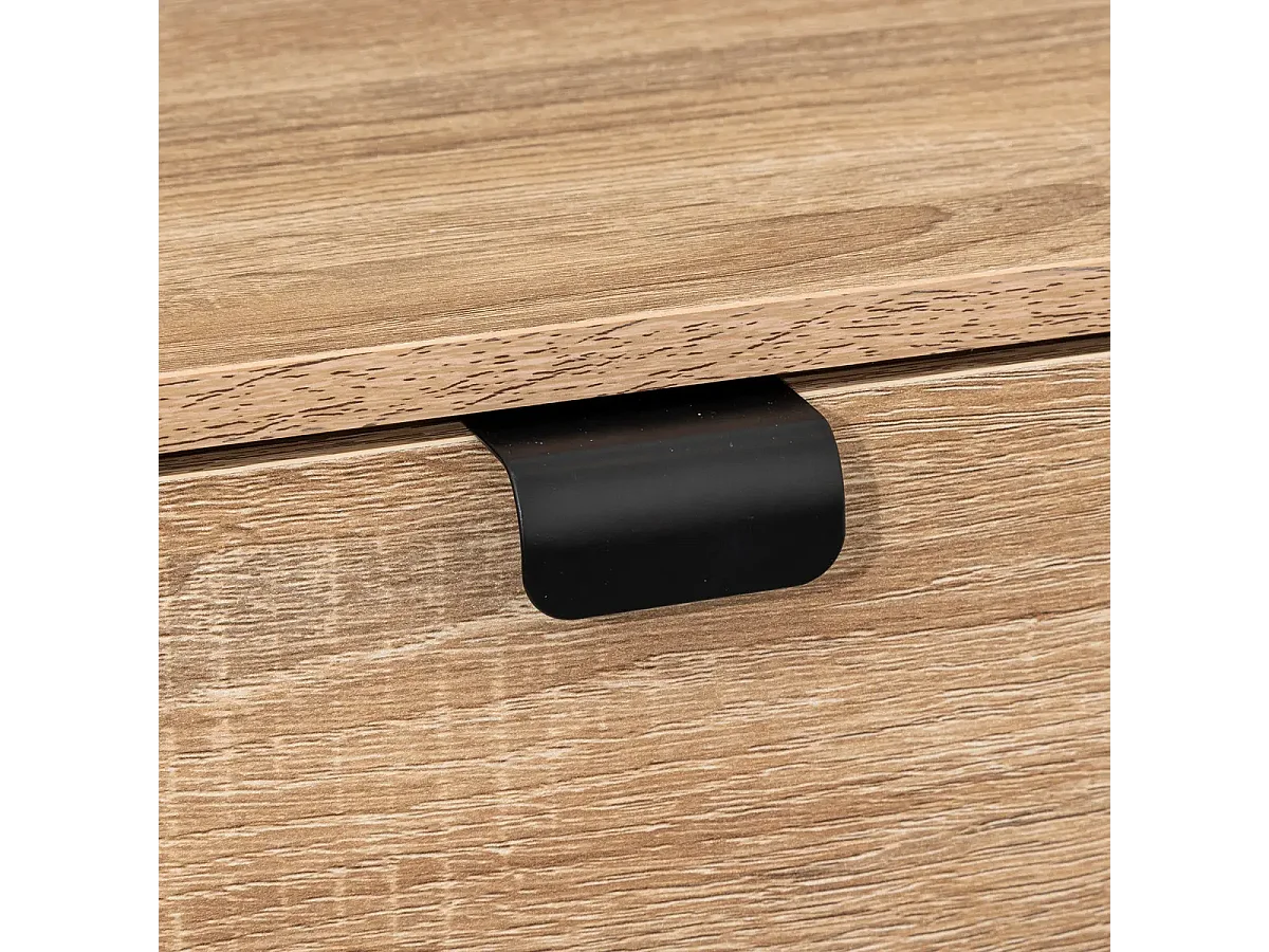 Meuble à chaussures, range chaussures en panneaux de particules/métal coloris naturel