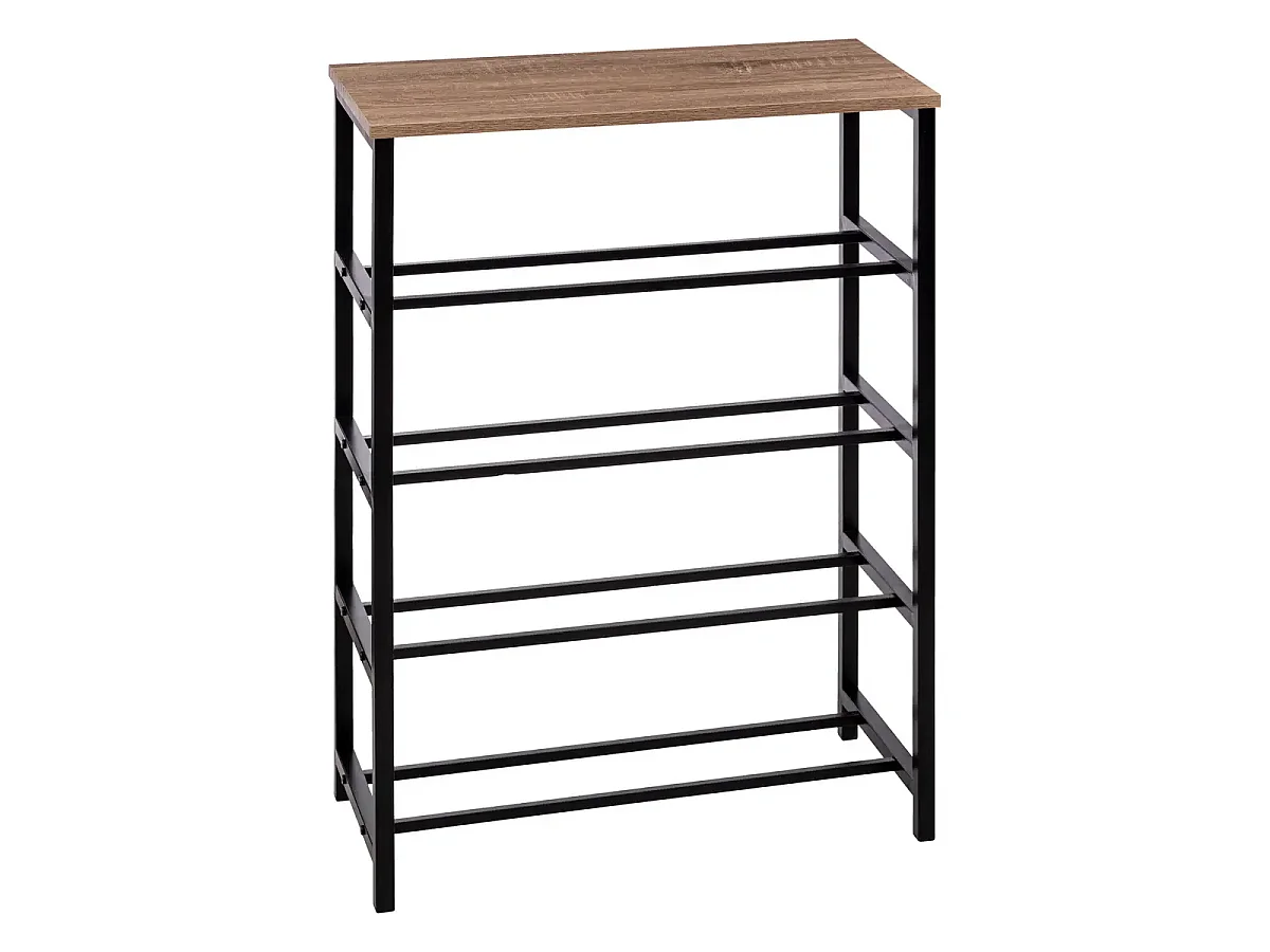 Meuble à chaussures, range chaussures en panneaux de particules/métal coloris naturel