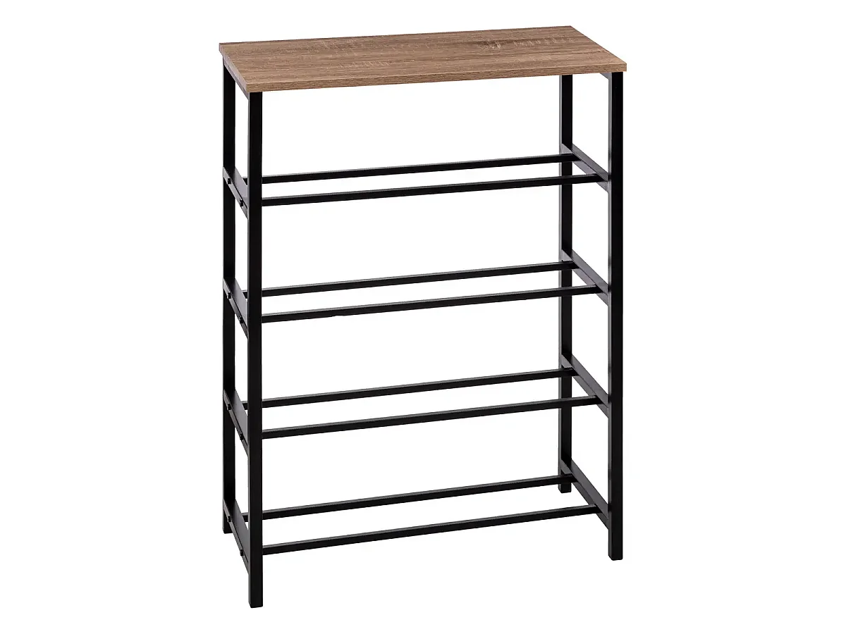 Meuble à chaussures, range chaussures en panneaux de particules/métal coloris naturel