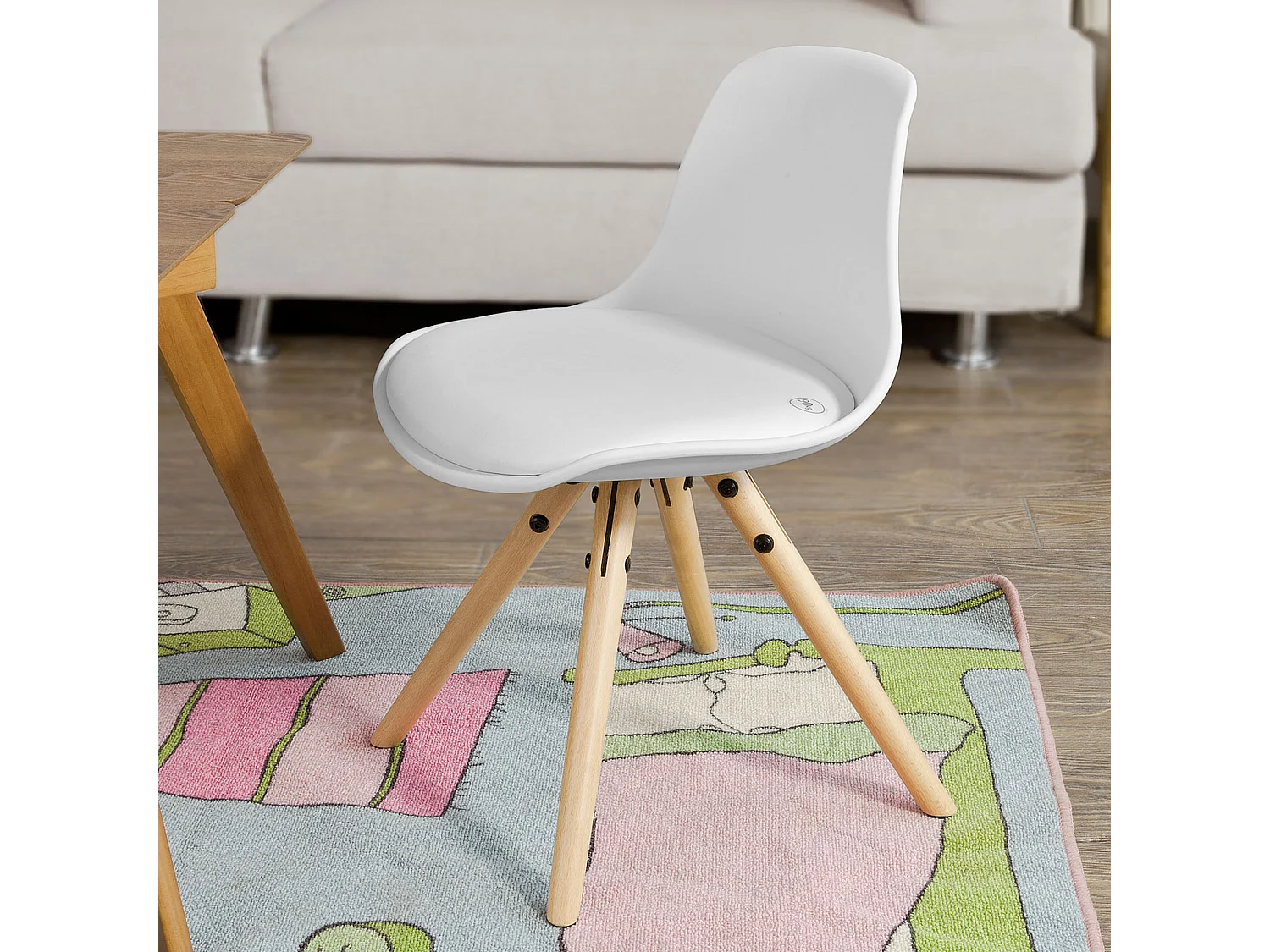Fauteuil Enfant Chaise Confortable en Bouleau pour enfant avec assise rembourrée haute qualité- Blanc FST46-W SoBuy