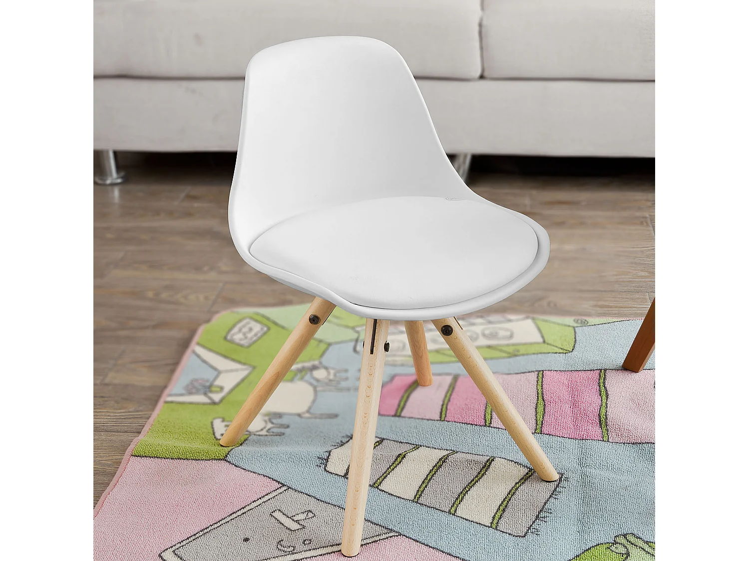 Fauteuil Enfant Chaise Confortable en Bouleau pour enfant avec assise rembourrée haute qualité- Blanc FST46-W SoBuy