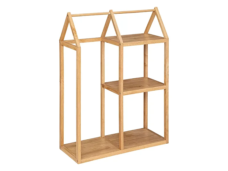 Portant pour chambre d'enfant en bois de hévéa coloris naturel - L. 82 x P. 33 x H. 115 cm