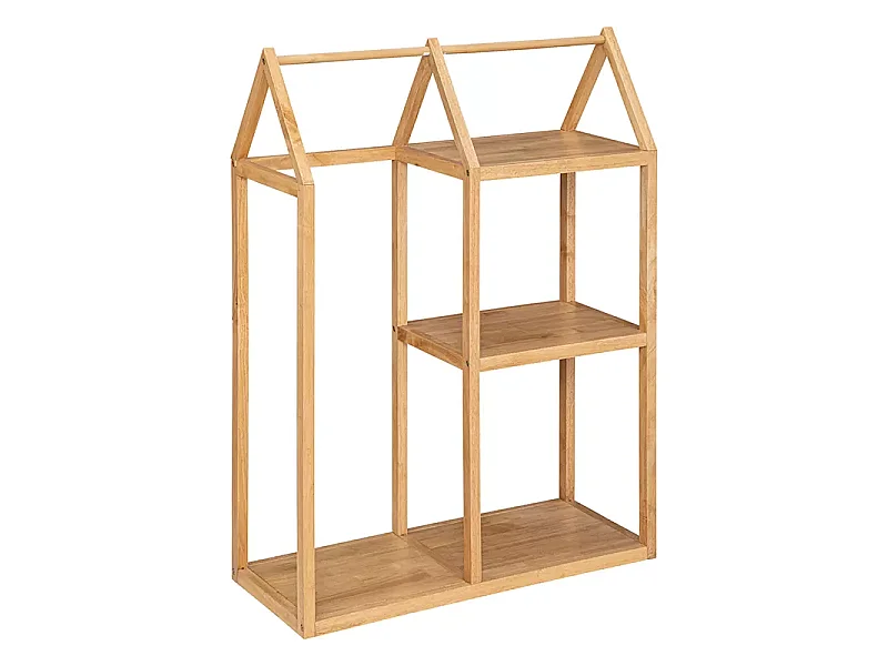 Portant pour chambre d'enfant en bois de hévéa coloris naturel - L. 82 x P. 33 x H. 115 cm