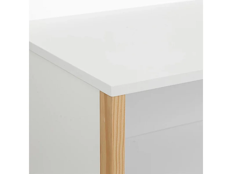 Commode pour chambre d'enfant en bois coloris blanc - L. 85 x P. 40 x H. 80 cm