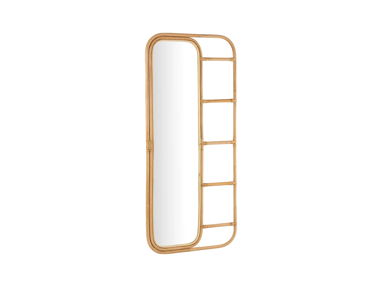 Miroir Échelle Déco en Rotin "Ellen" 180cm Naturel
