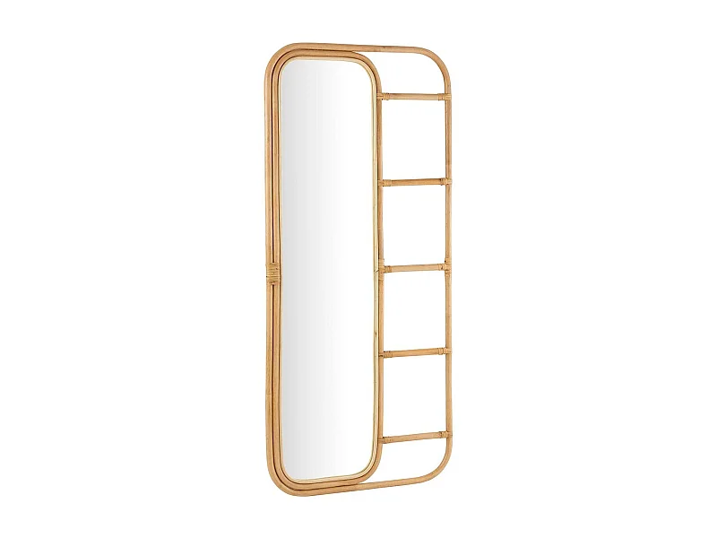 Miroir Échelle Déco en Rotin "Ellen" 180cm Naturel
