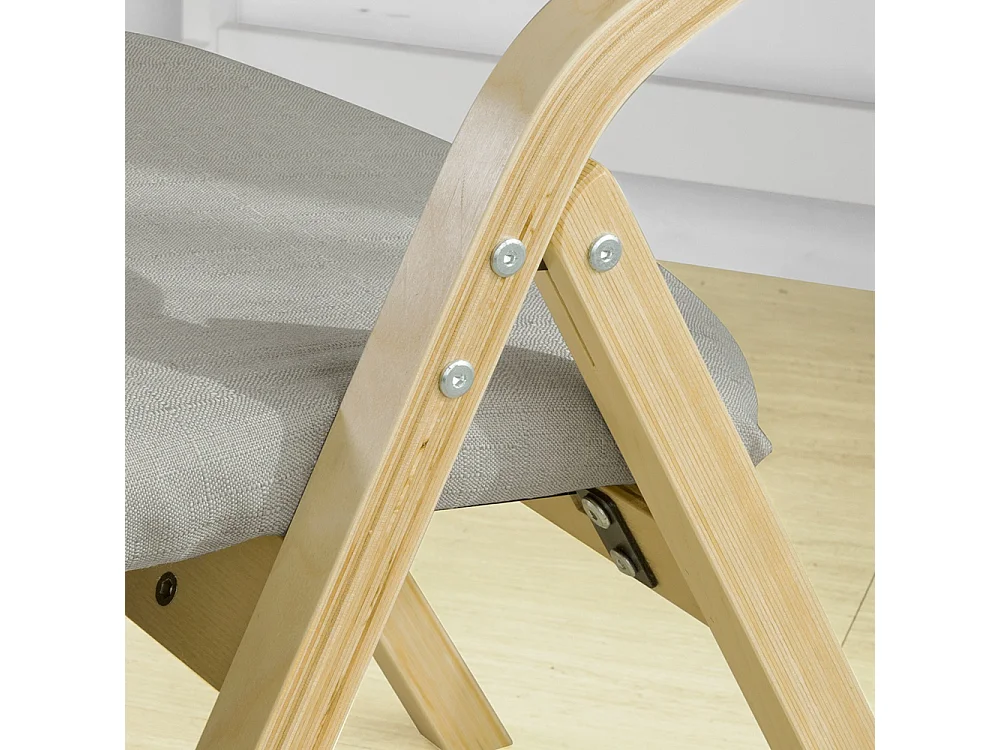 Chaise pliante en bois avec assise rembourrée, Chaise pliable pour Cuisine, Bureau FST40-HG SoBuy