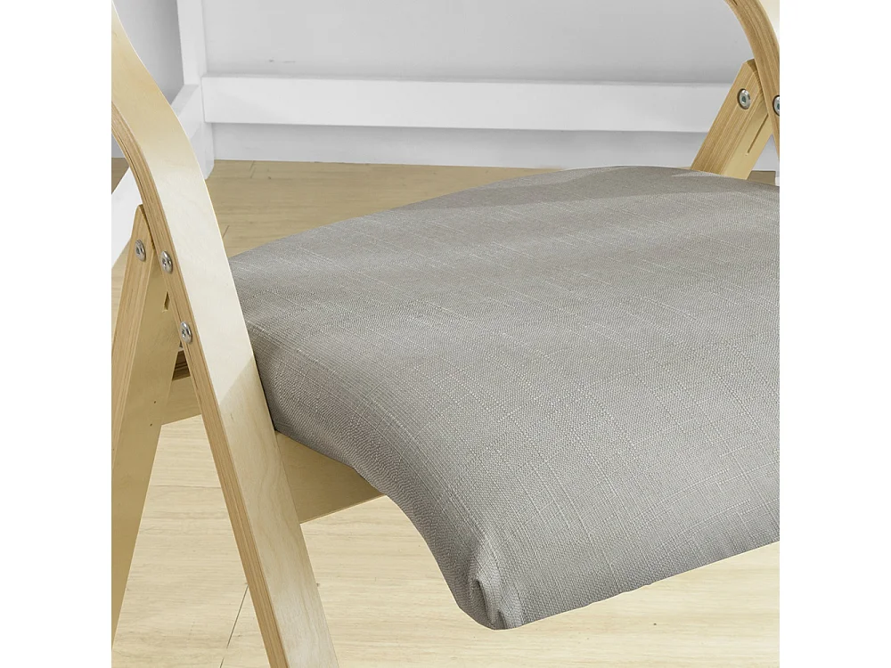 Chaise pliante en bois avec assise rembourrée, Chaise pliable pour Cuisine, Bureau FST40-HG SoBuy