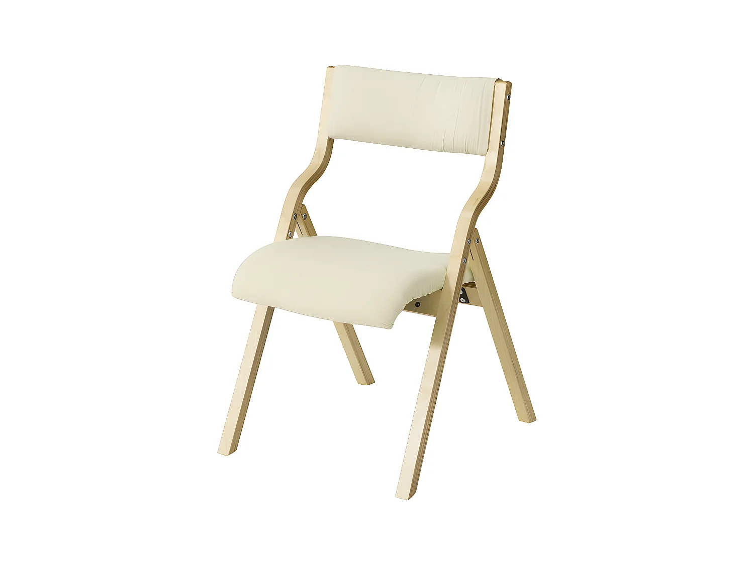Chaise pliante en bois avec assise rembourrée, Chaise pliable pour Cuisine, Bureau FST40-W SoBuy
