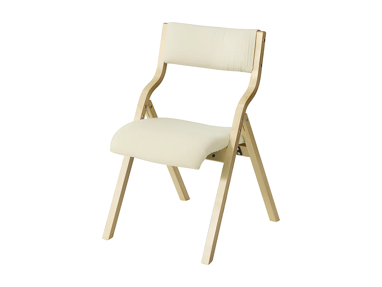 Chaise pliante en bois avec assise rembourrée, Chaise pliable pour Cuisine, Bureau FST40-W SoBuy