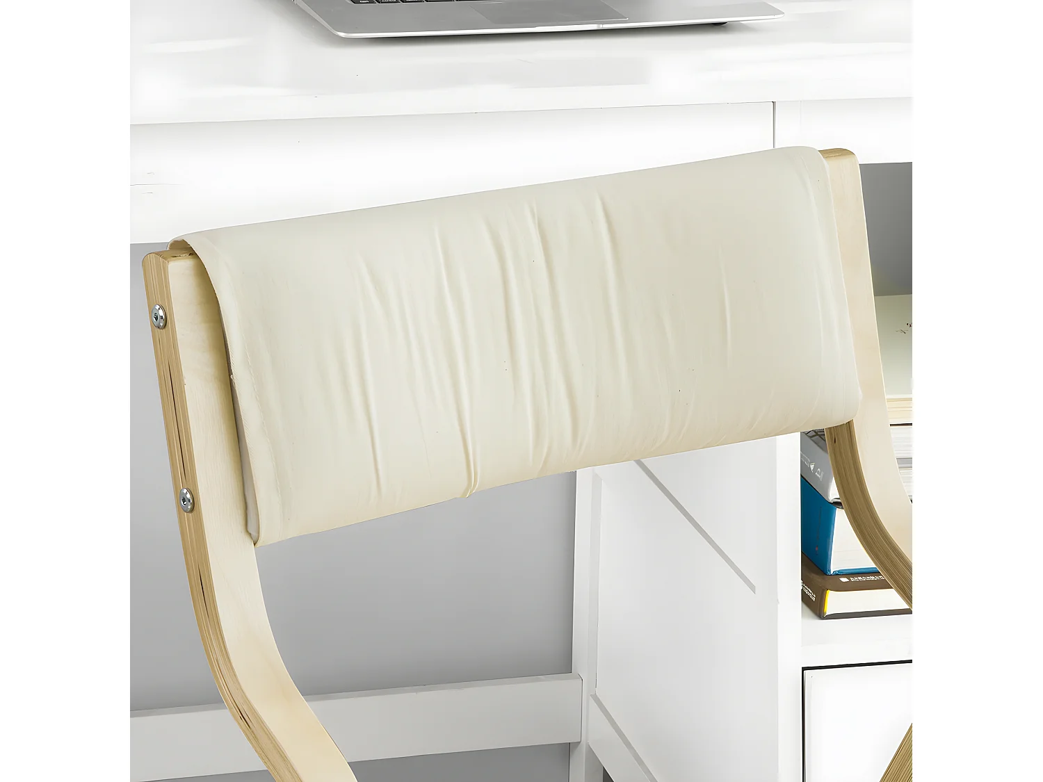 Chaise pliante en bois avec assise rembourrée, Chaise pliable pour Cuisine, Bureau FST40-W SoBuy