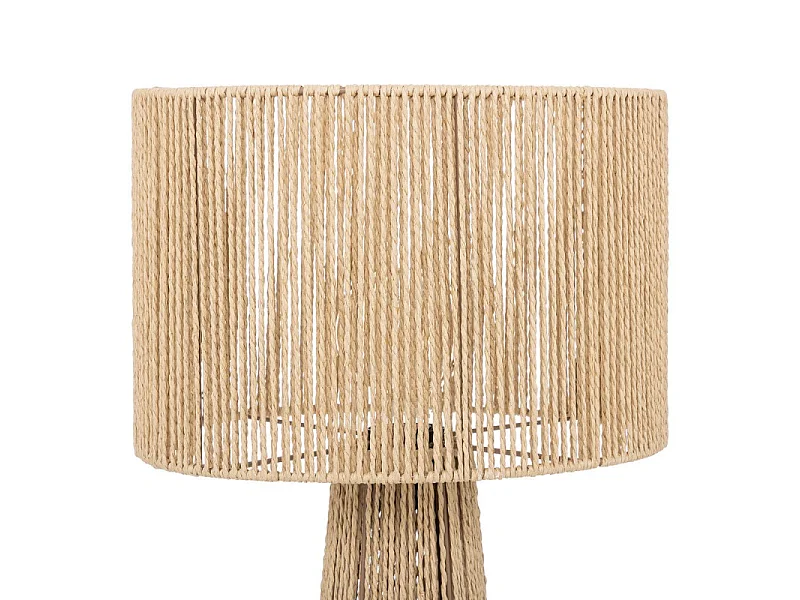 Lampe à poser, lampadaire droit en papier/métal coloris naturel - D. 38 x H. 97 cm