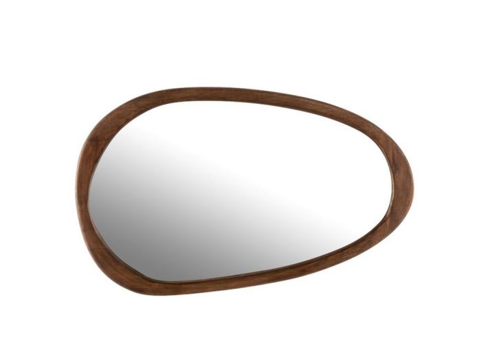 Miroir Mural En Bois Irr Gulier Cm Marron