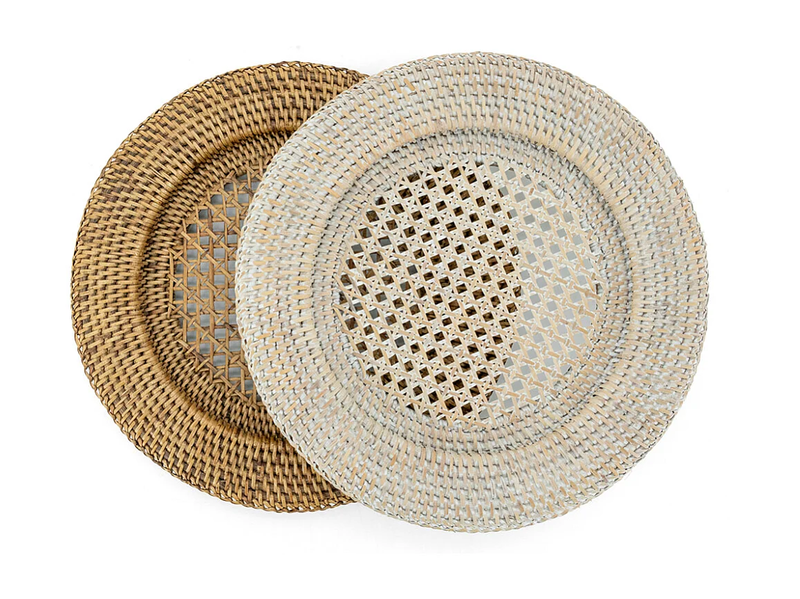 Dessous d'assiette en rotin et cannage