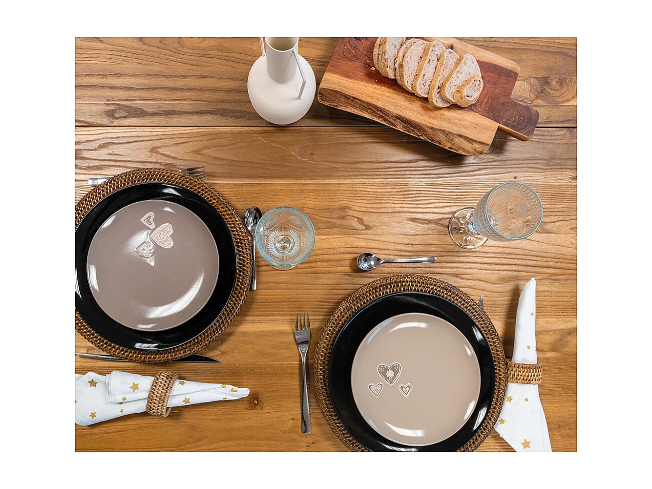 Dessous d'assiette en rotin et cannage