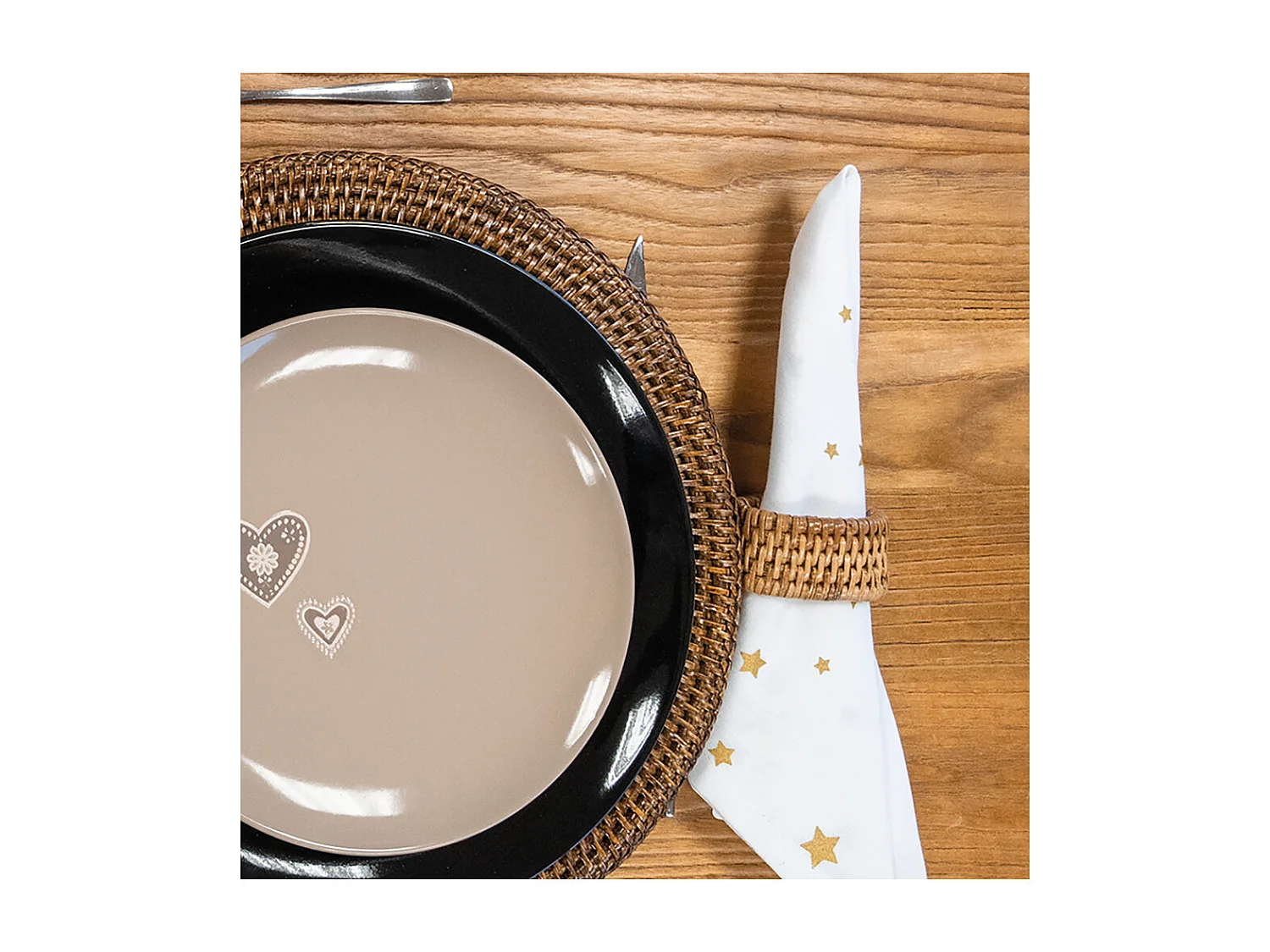 Dessous d'assiette en rotin et cannage