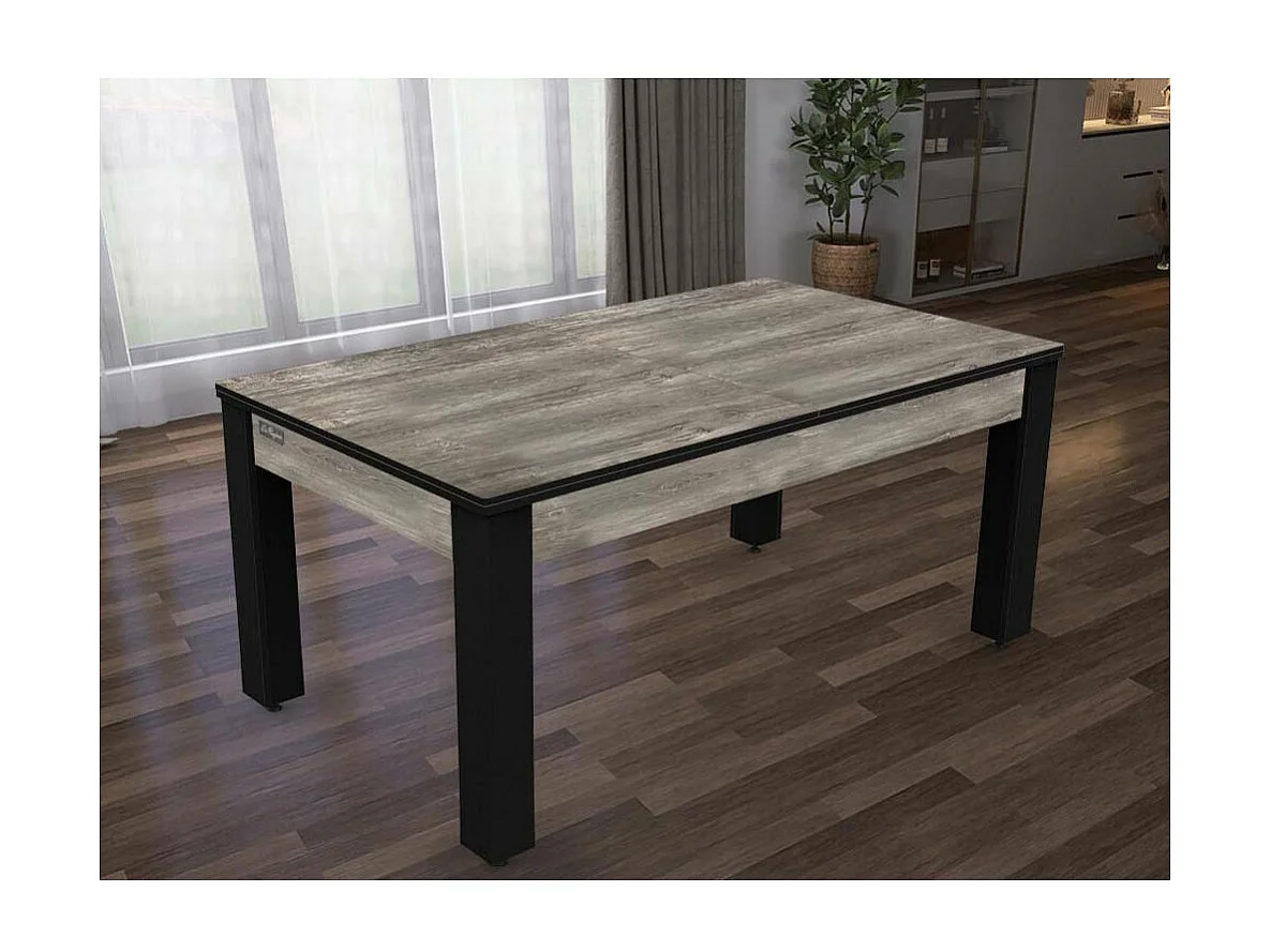 Billard convertible table 6 personnes Texas + plateau 2 en 1 dinatoire et Ping Pong + pack accessoires Confort