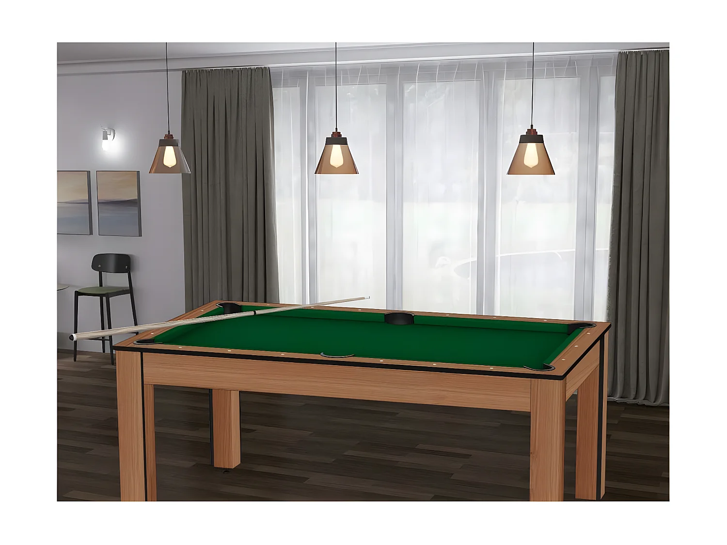 Billard convertible table 6 personnes Texas + pack accessoires Confort