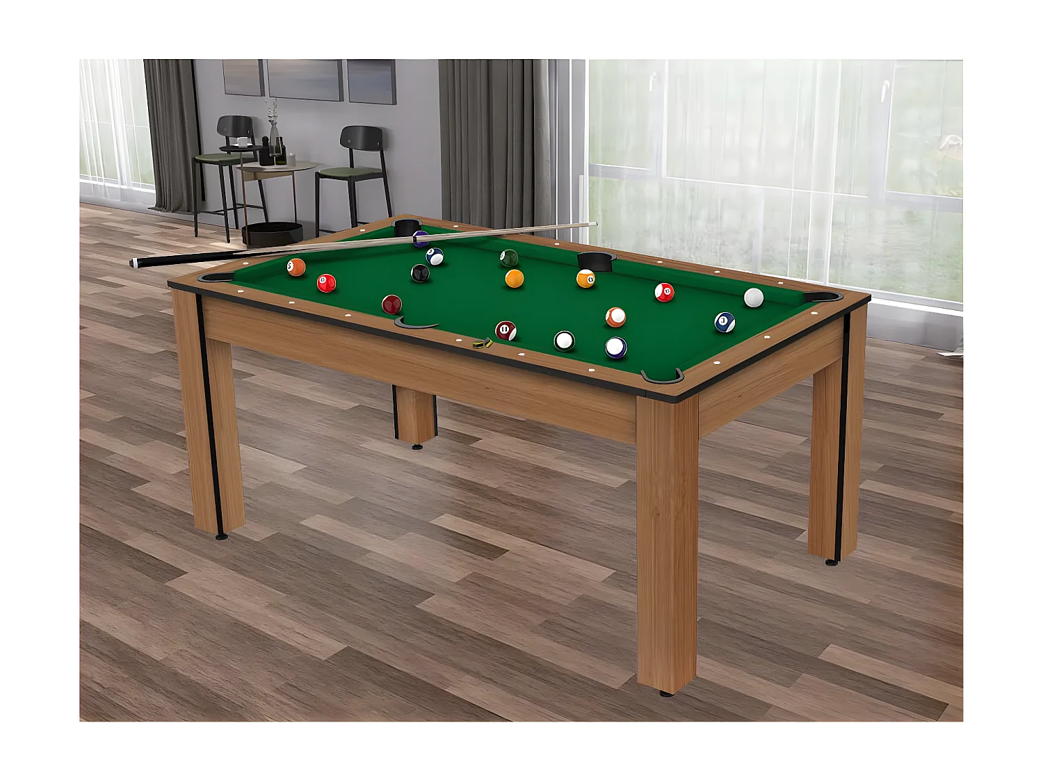 Billard convertible table 6 personnes Texas + pack accessoires Confort