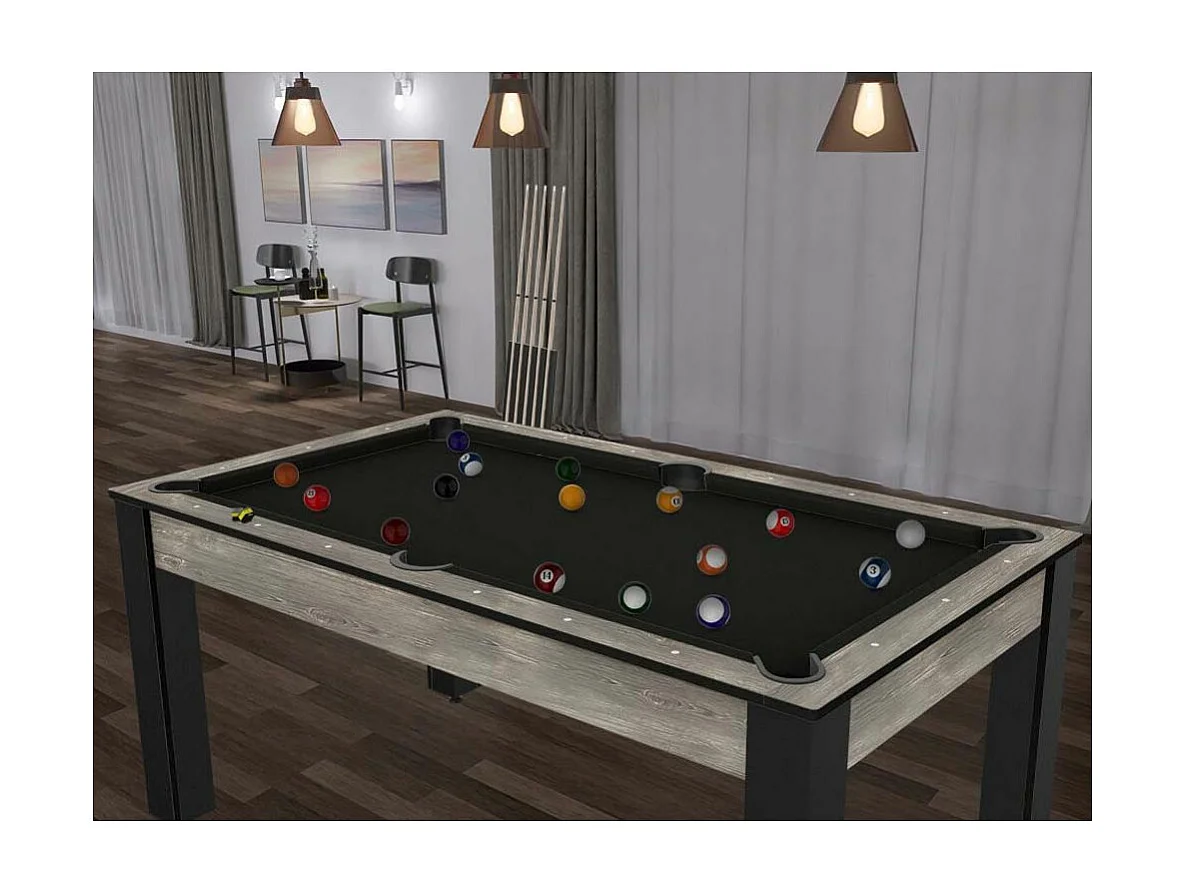 Billard convertible table 6 personnes Texas + pack accessoires Confort