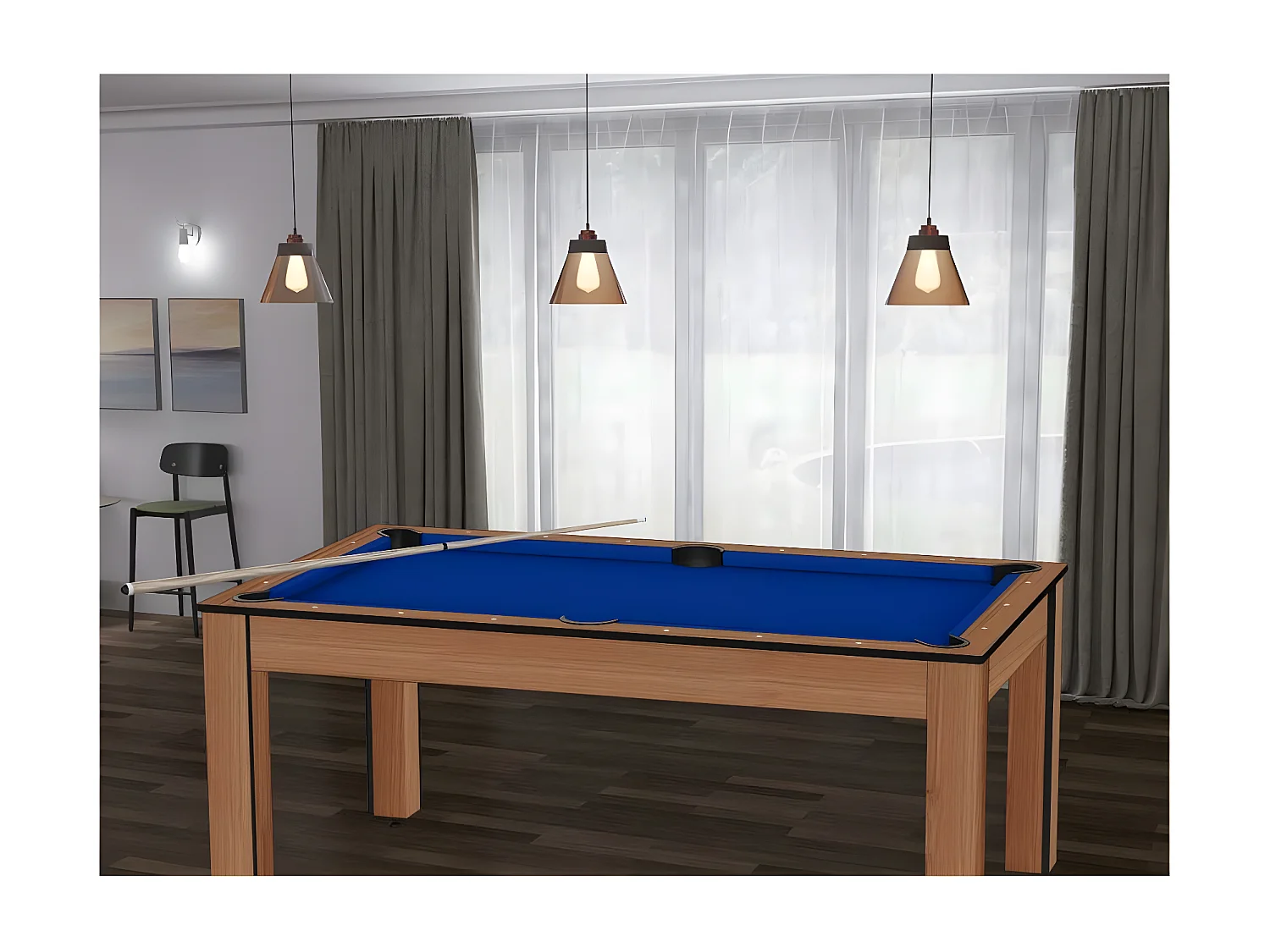 Billard convertible table 6 personnes Texas + pack accessoires Confort