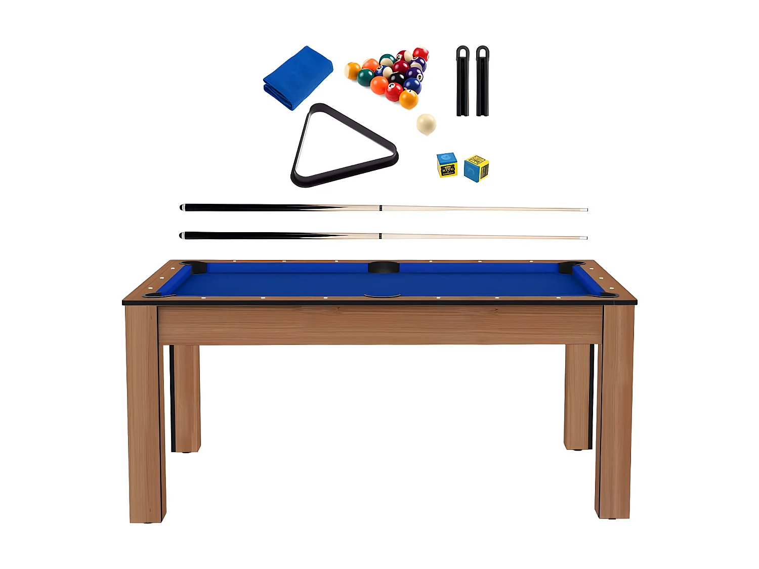 Billard convertible table 6 personnes Texas + pack accessoires Confort