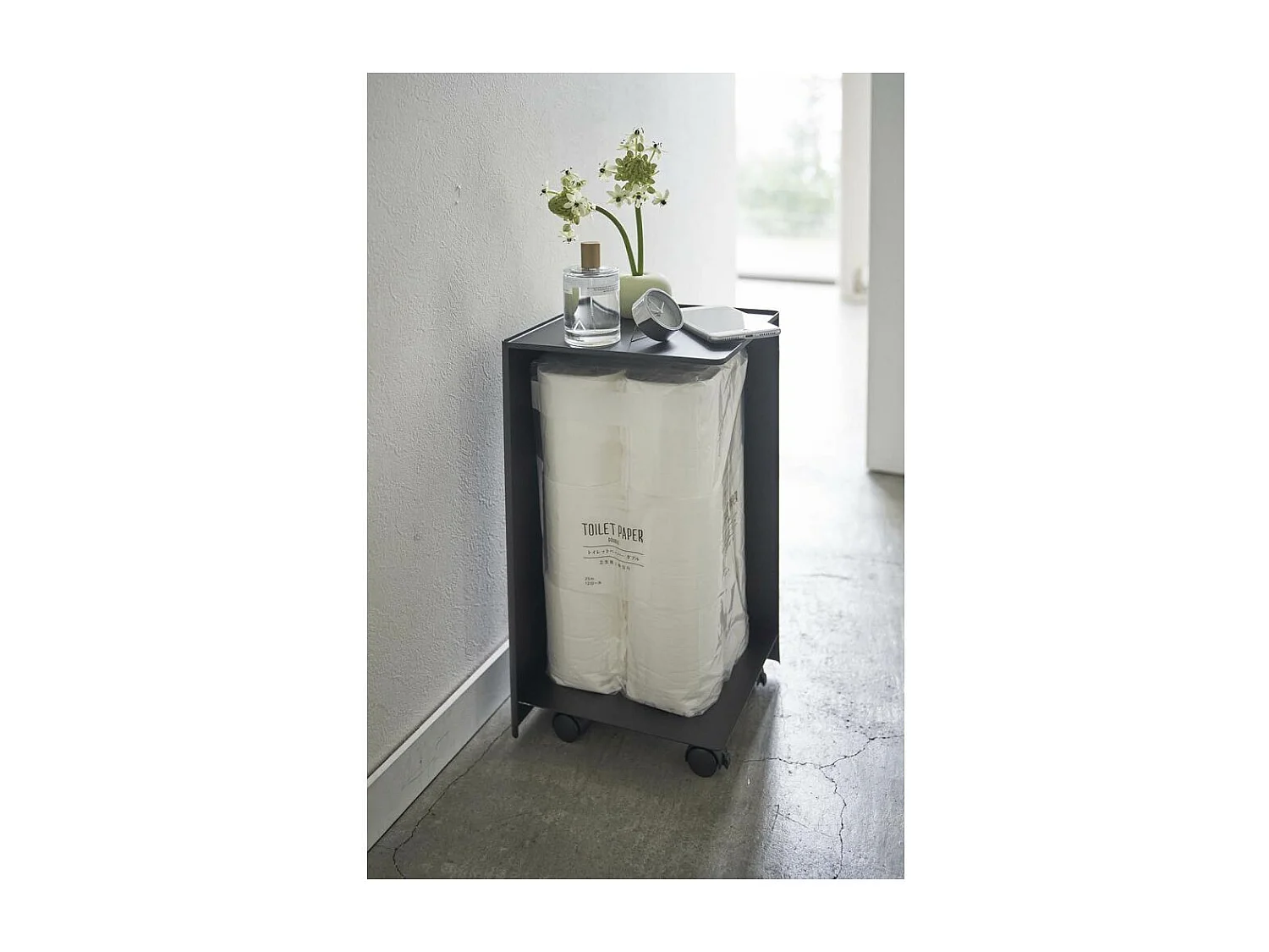 Porte-papier toilette avec roulettes H43 cm - TOWER