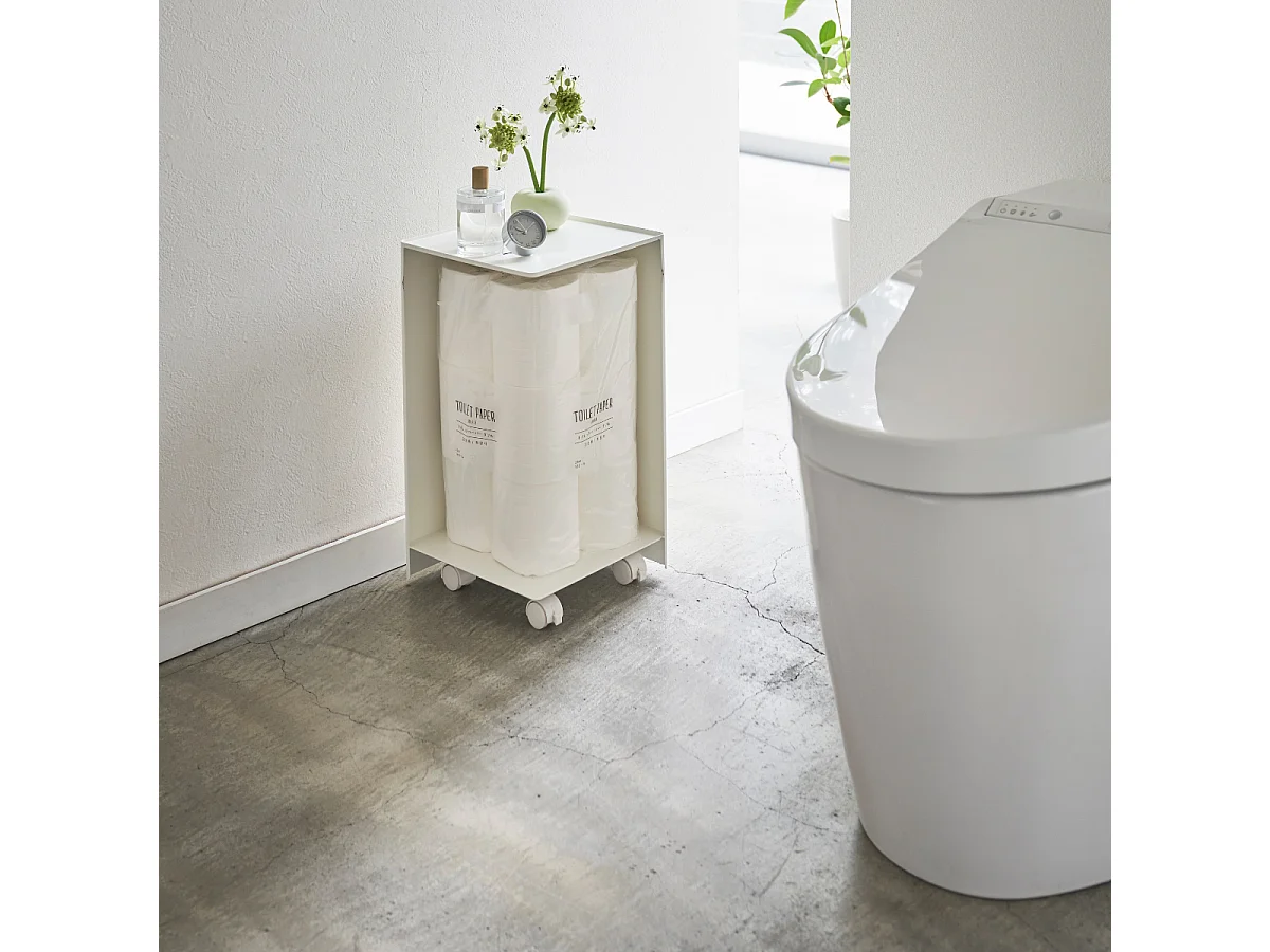 Porte-papier toilette avec roulettes H43 cm - TOWER